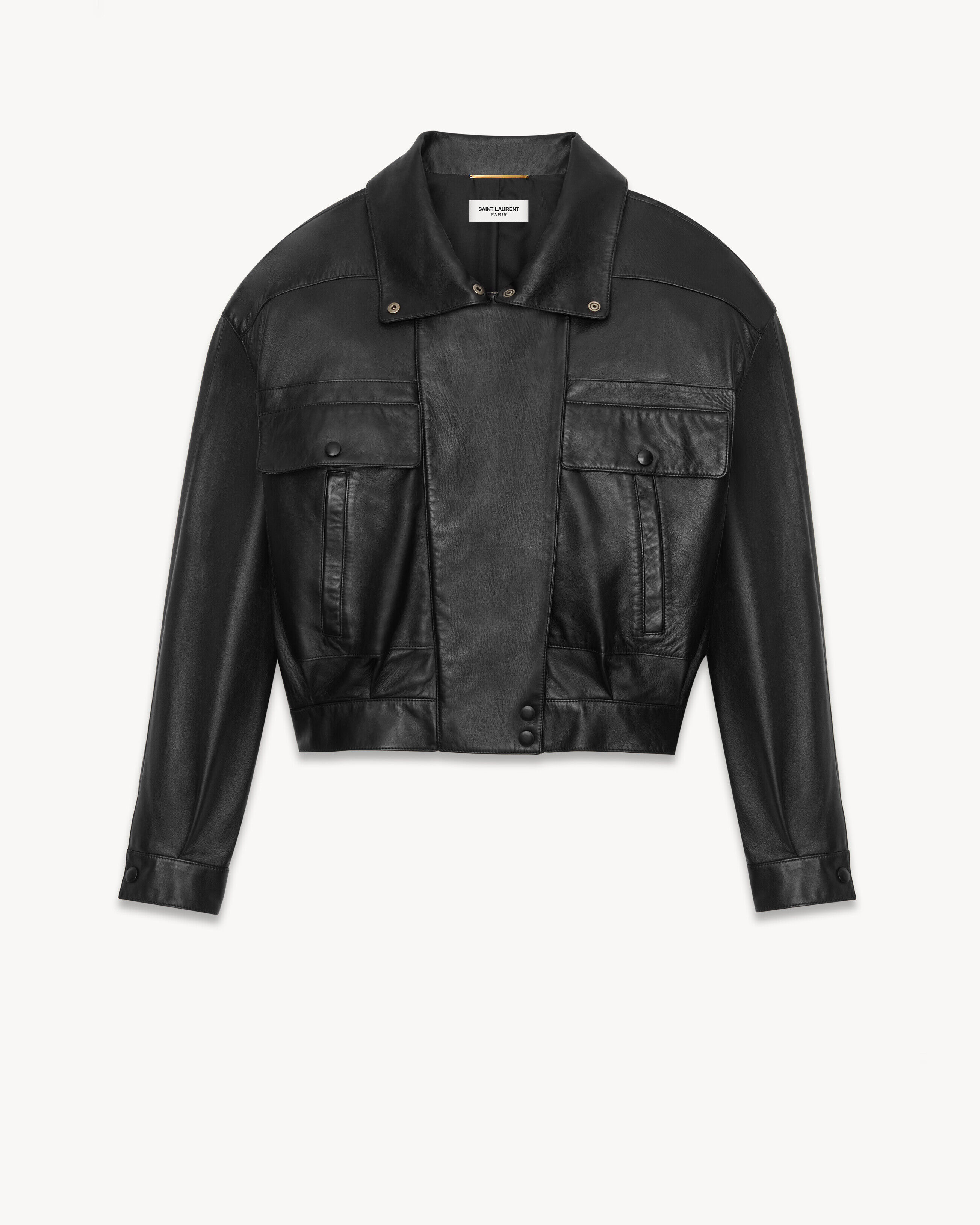 Saint Laurent Bomber Jacket In Lambskin - Black - Women - 40