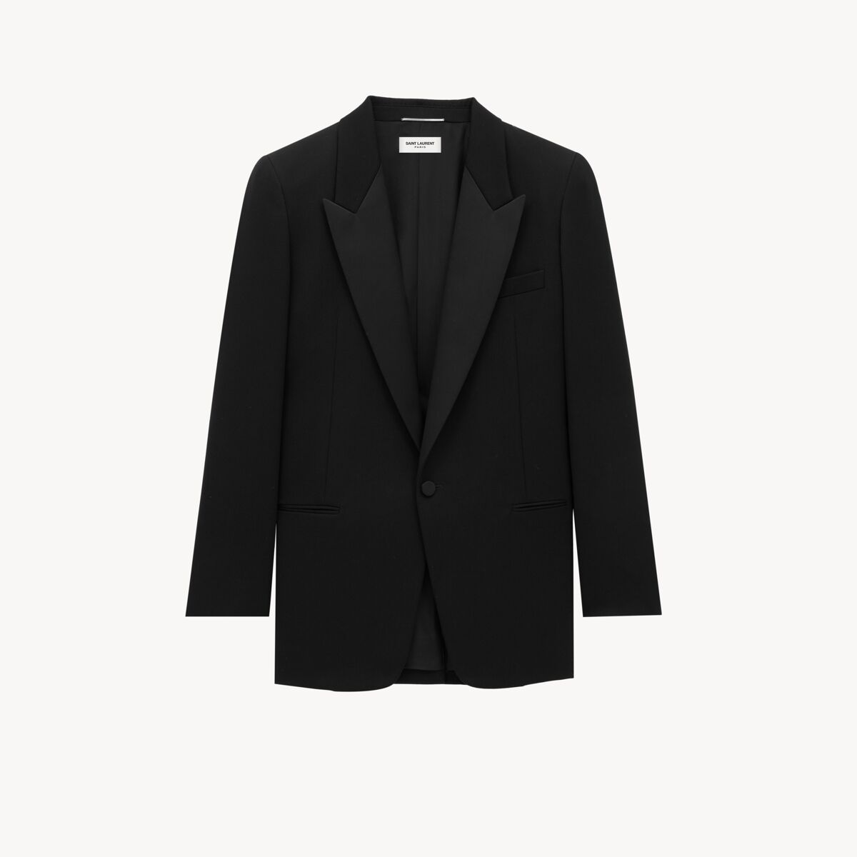 Saint Laurent Tuxedo Jacket In Grain De Poudre - Black - Men - 34