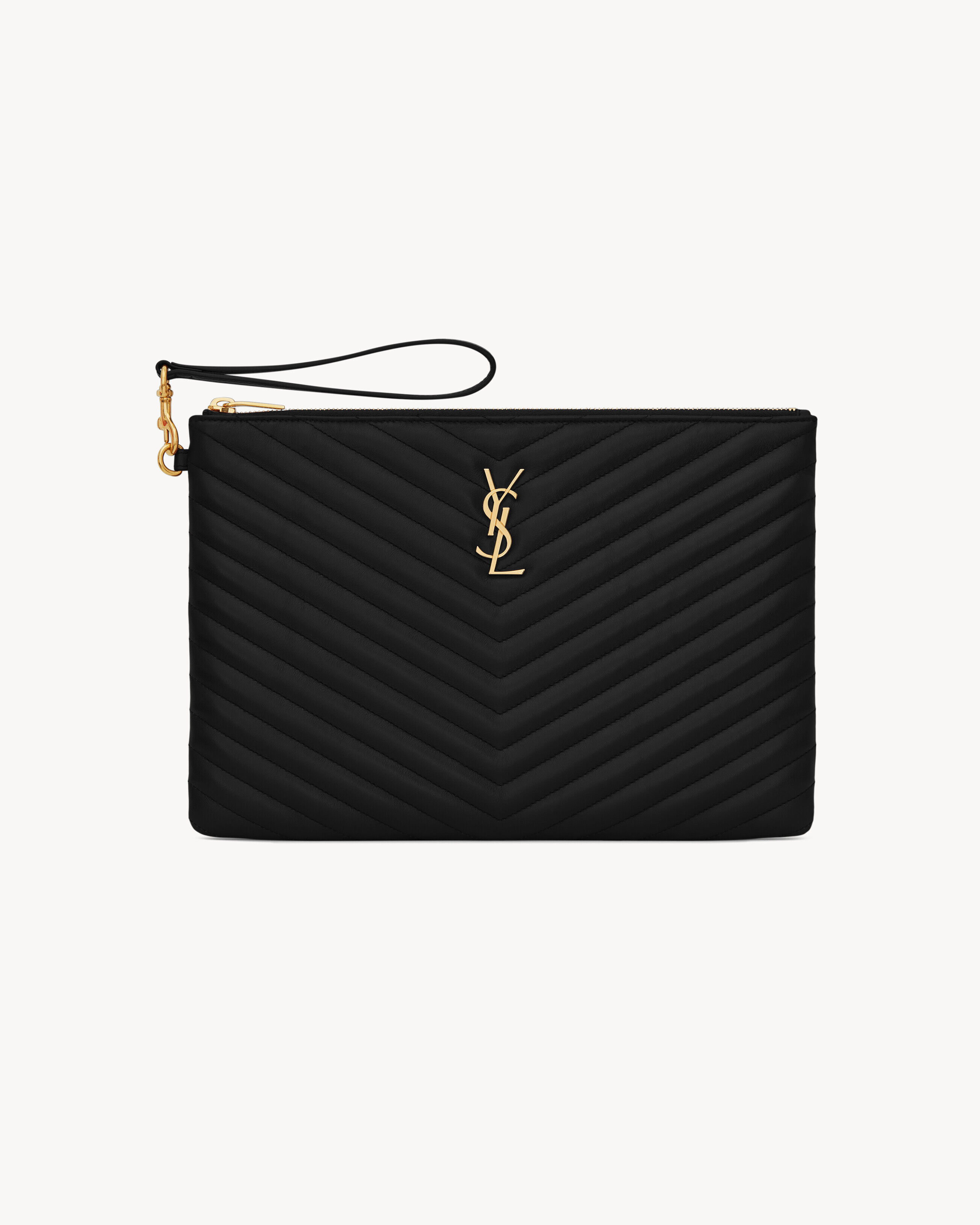 Saint Laurent Cassandre Pochette En Cuir - Noir - Femme