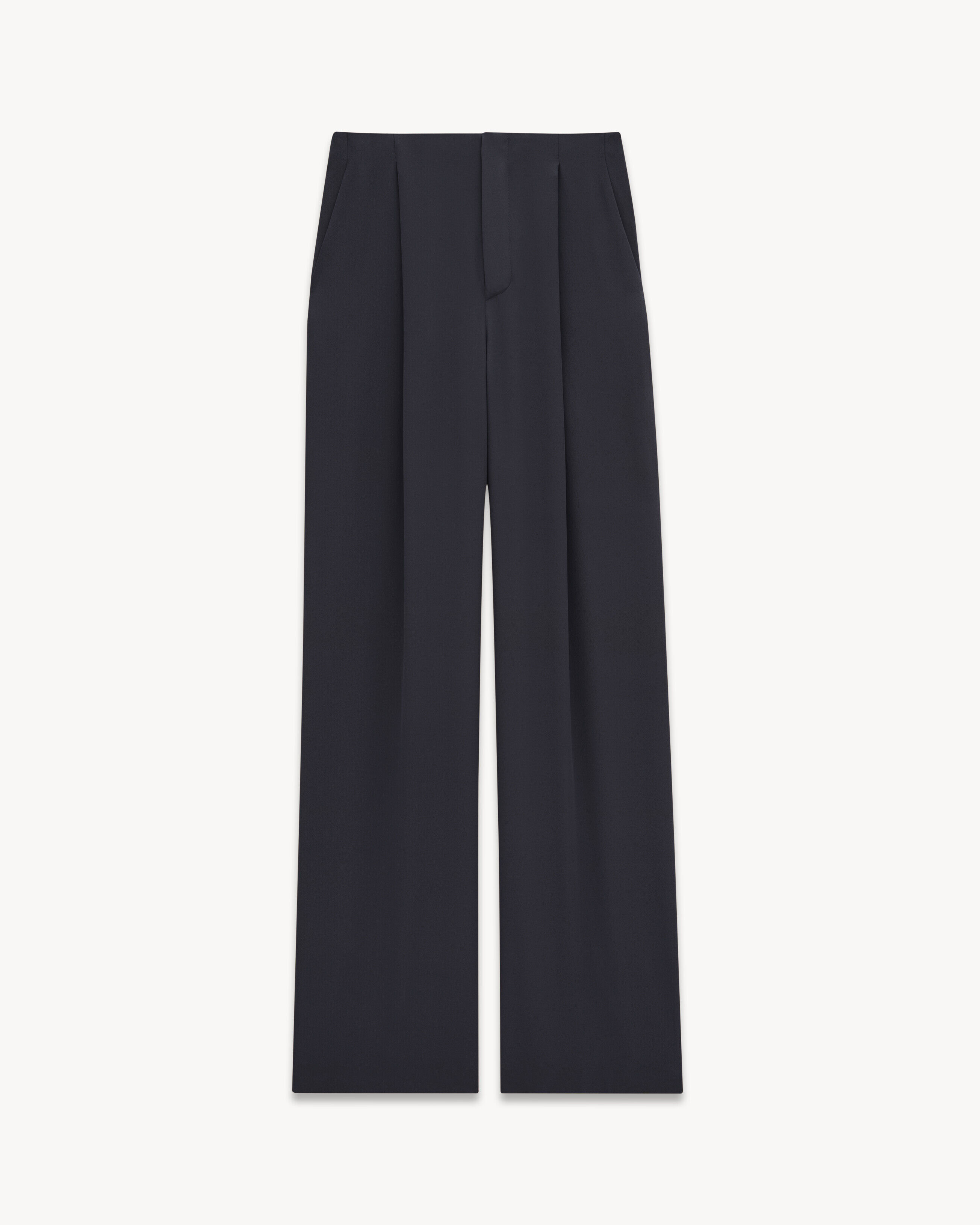 Saint Laurent 90'S Pants In Silk Crepe - Blue - Men - 42