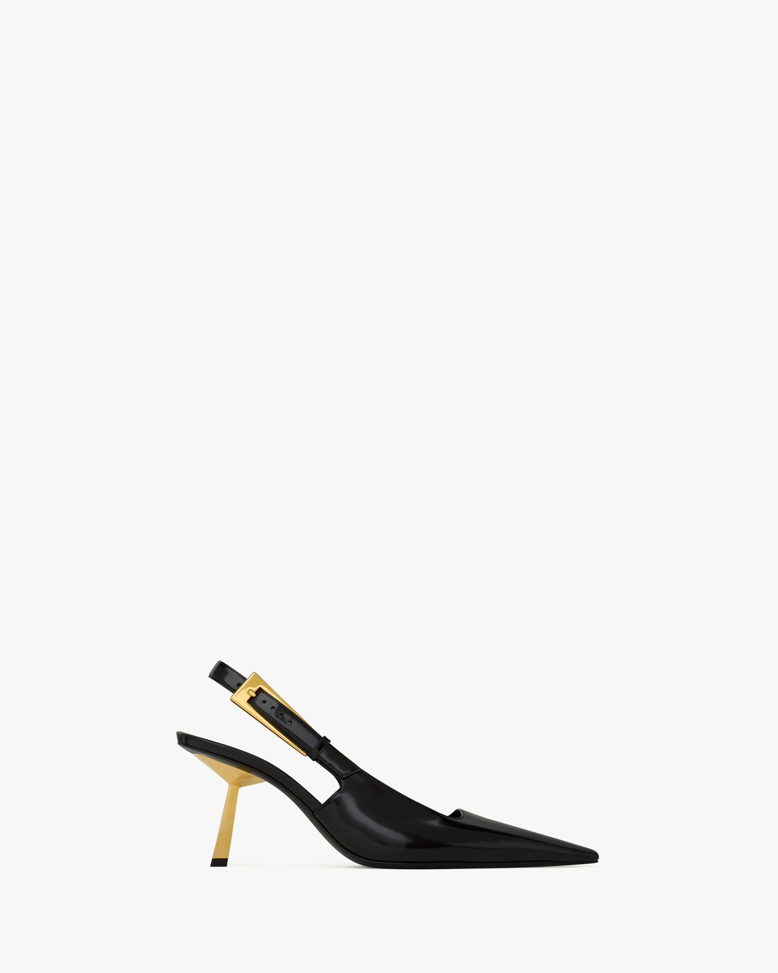 Saint Laurent Lee Slingback Pumps In Glazed Leather - Black - Women - 37