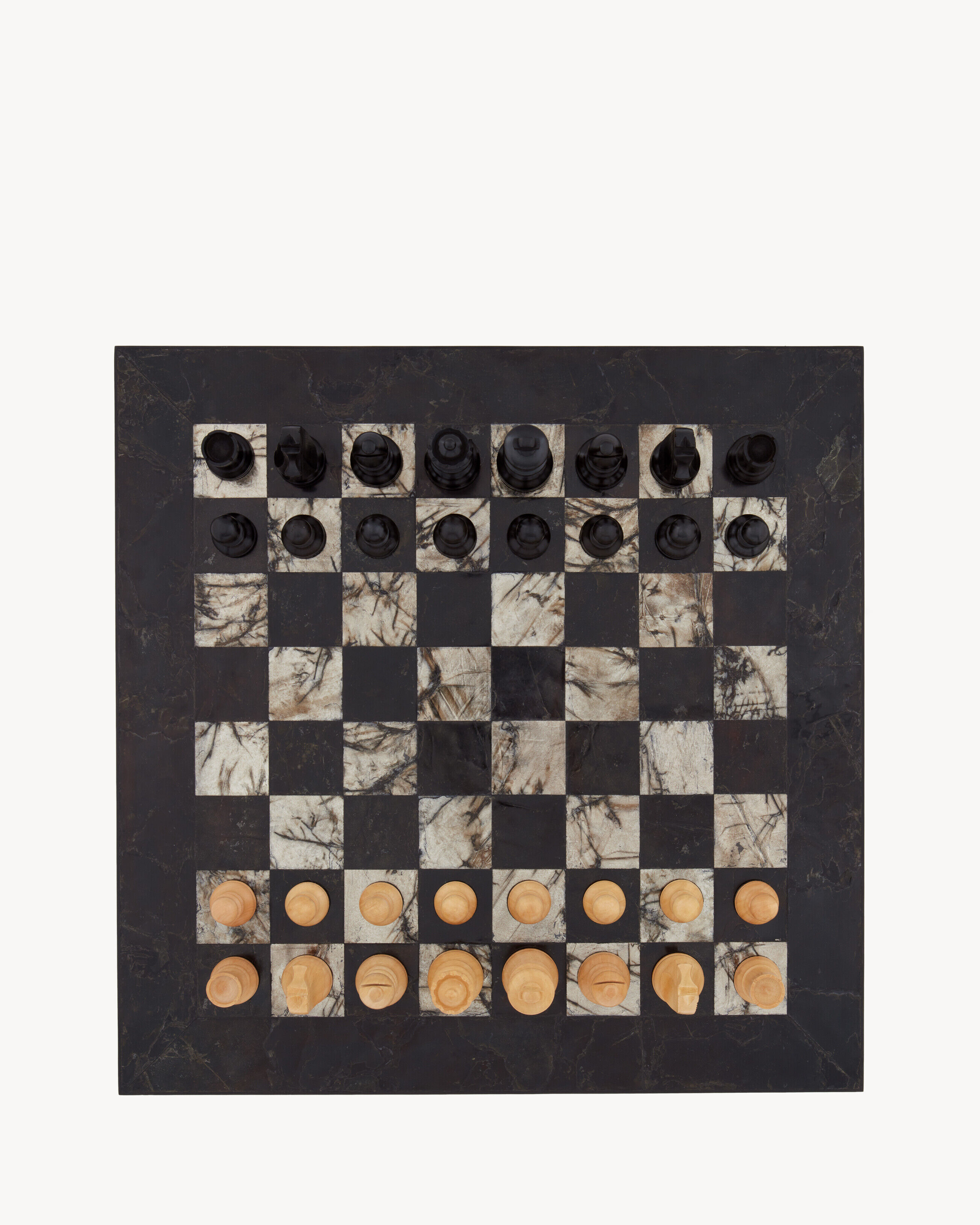 Rive Droite Chess Set In Mica Stone - Black