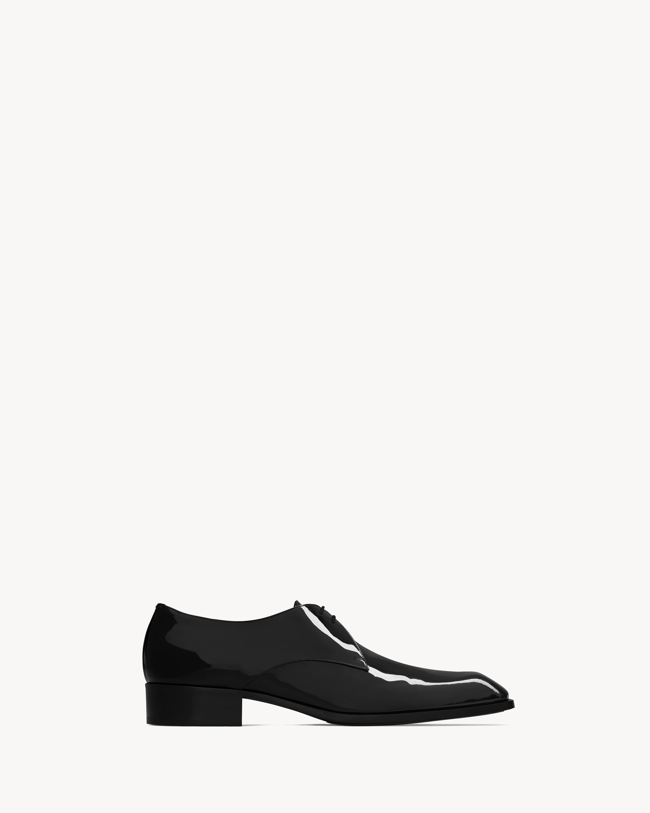 Saint Laurent Jean Derbies In Patent Leather - Black - Men - 7