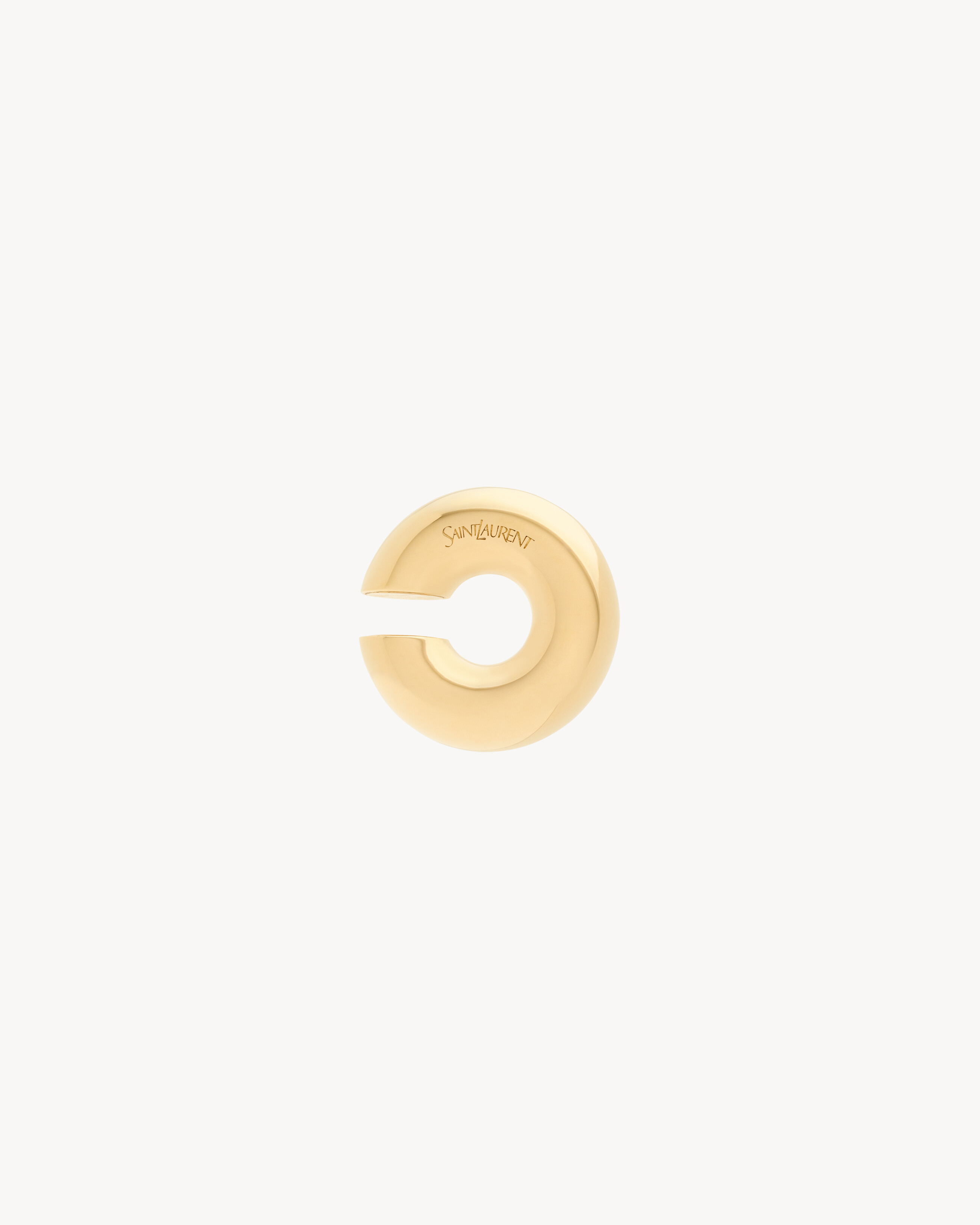 Saint Laurent Tube Ear Cuff In Metal - Yellow/gold - Women
