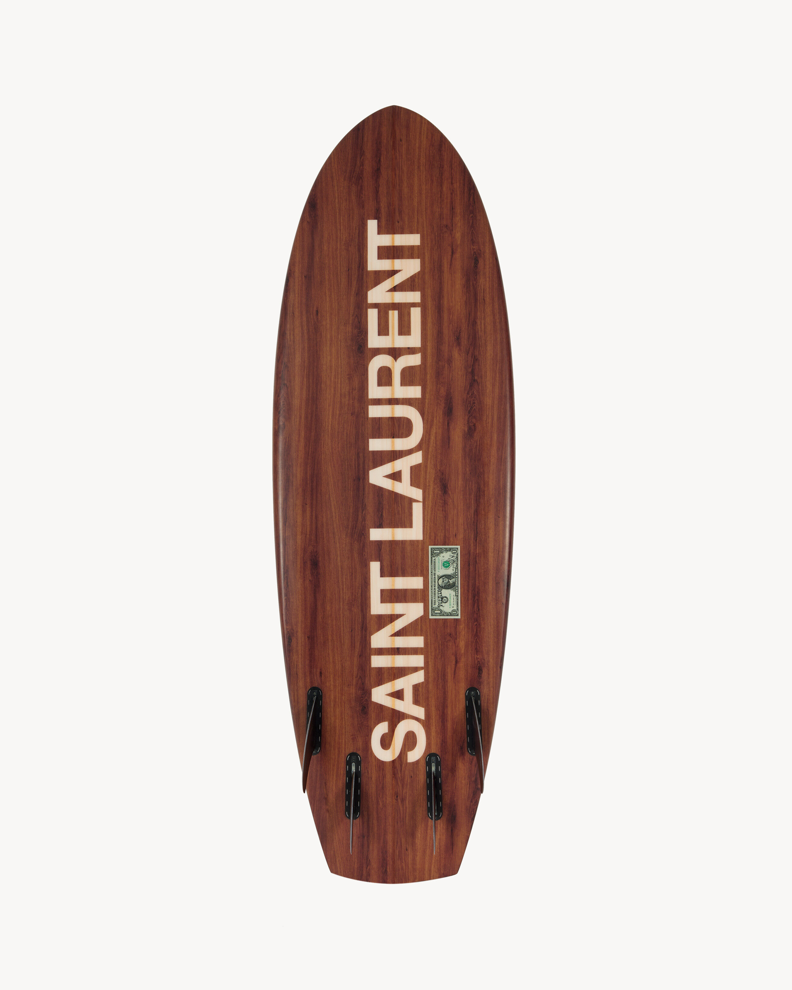 Rive Droite Uwl Wood Effect Surfboard - White