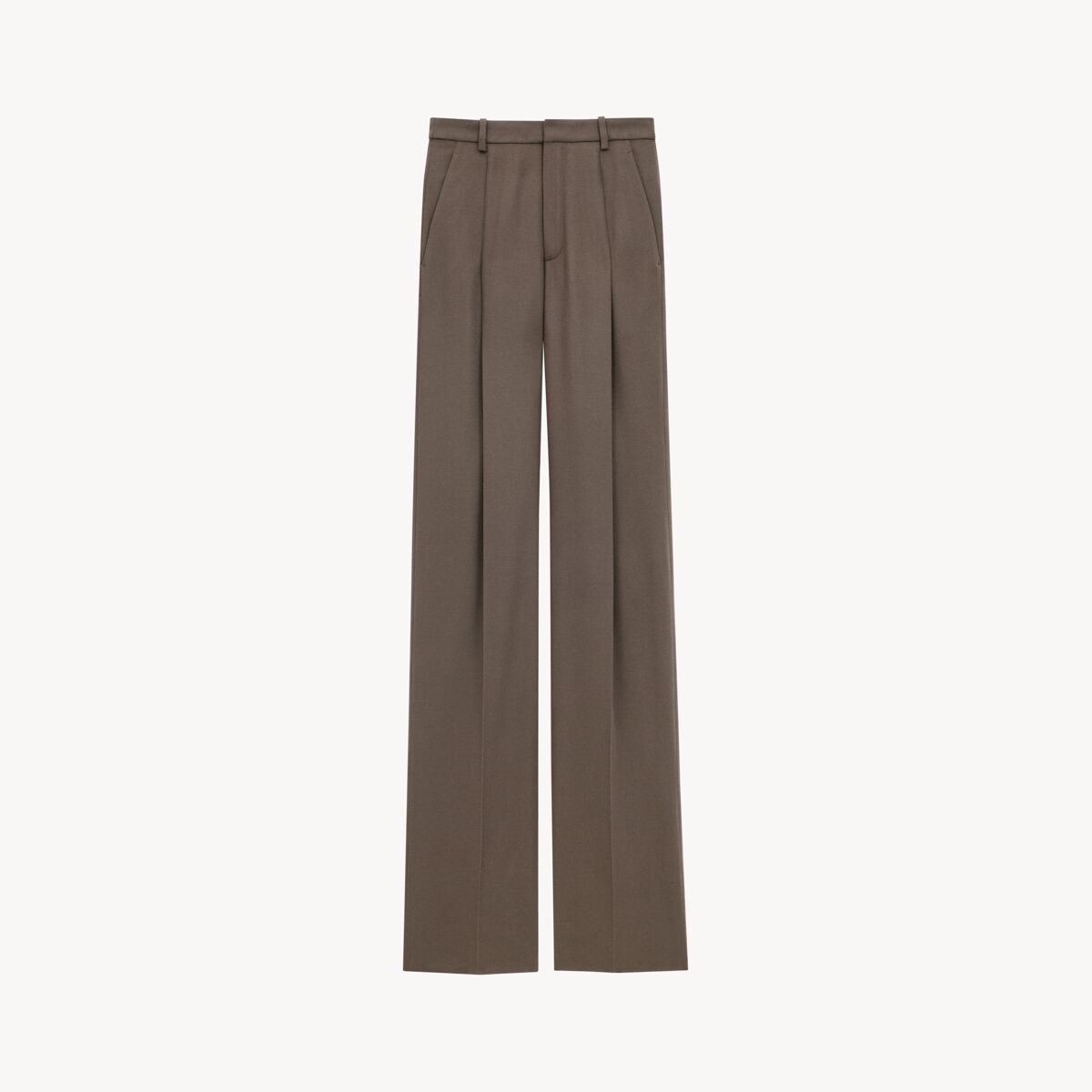 Saint Laurent Pants In Cashmere Felt - Amber - Women - 40