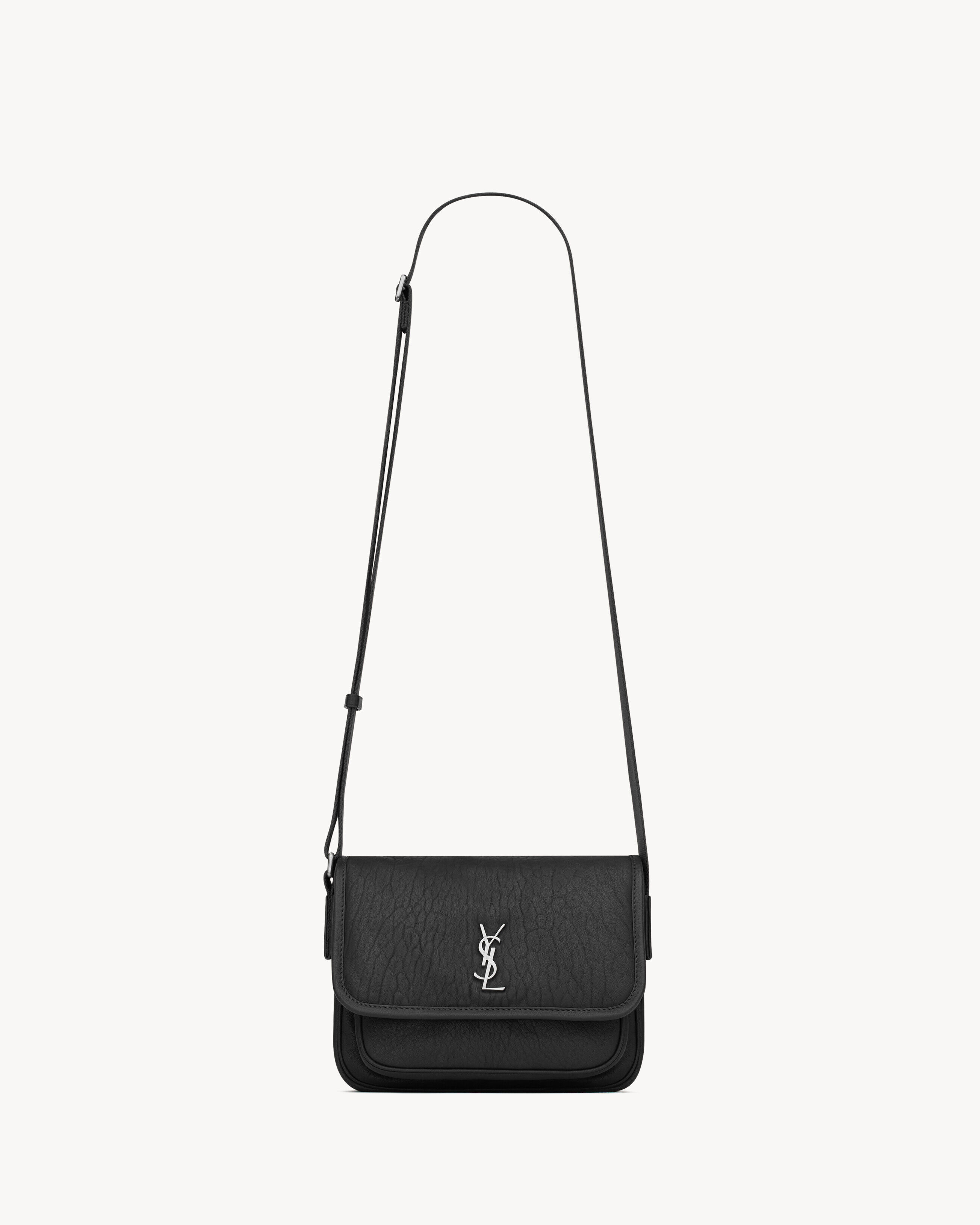 Saint Laurent Niki Small Messenger In Grained Lambskin - Black - Men