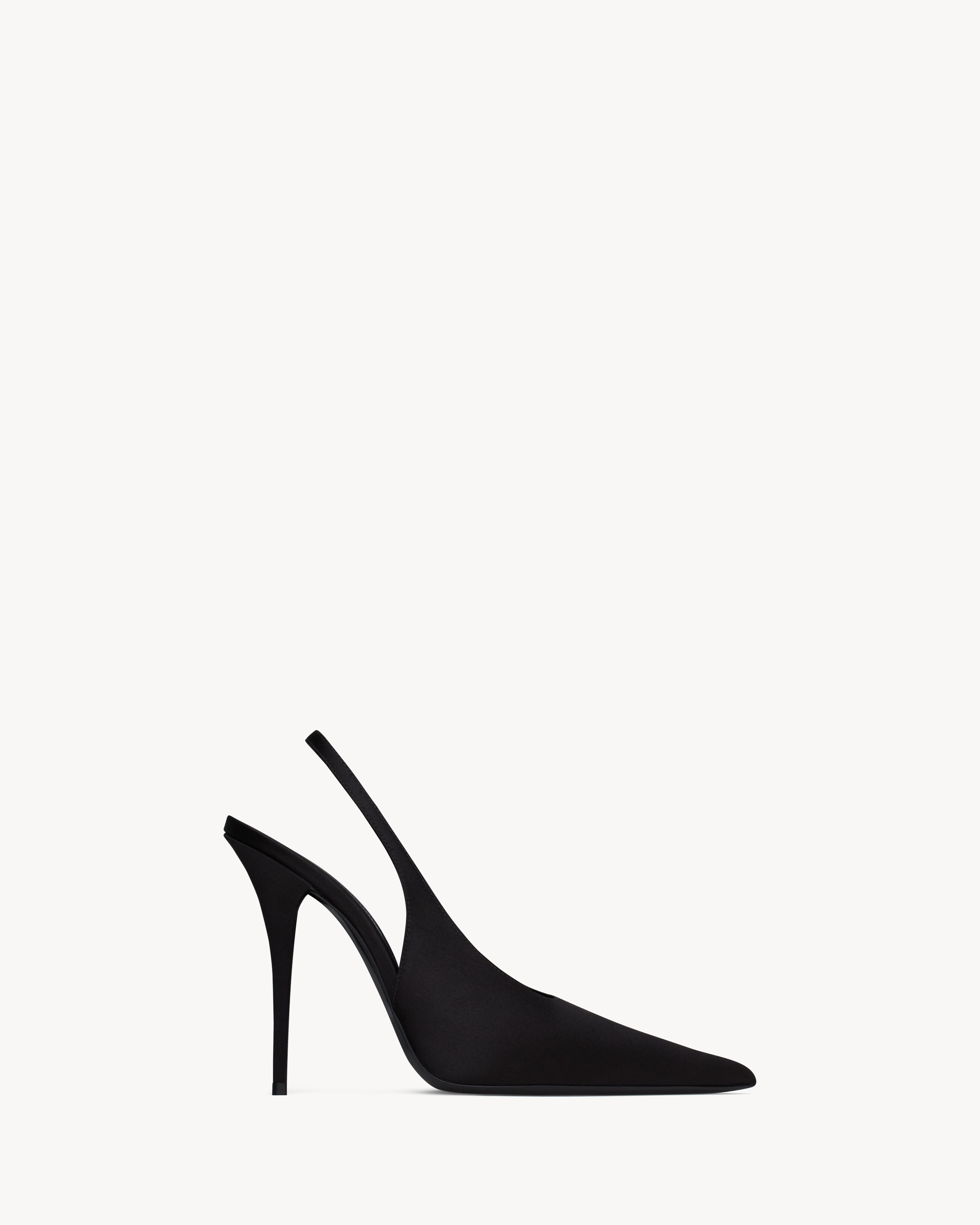 Saint Laurent - Zapatos De Salón Slingback L'Entracte De Crepé De Satén - Negro - Mujer - 42