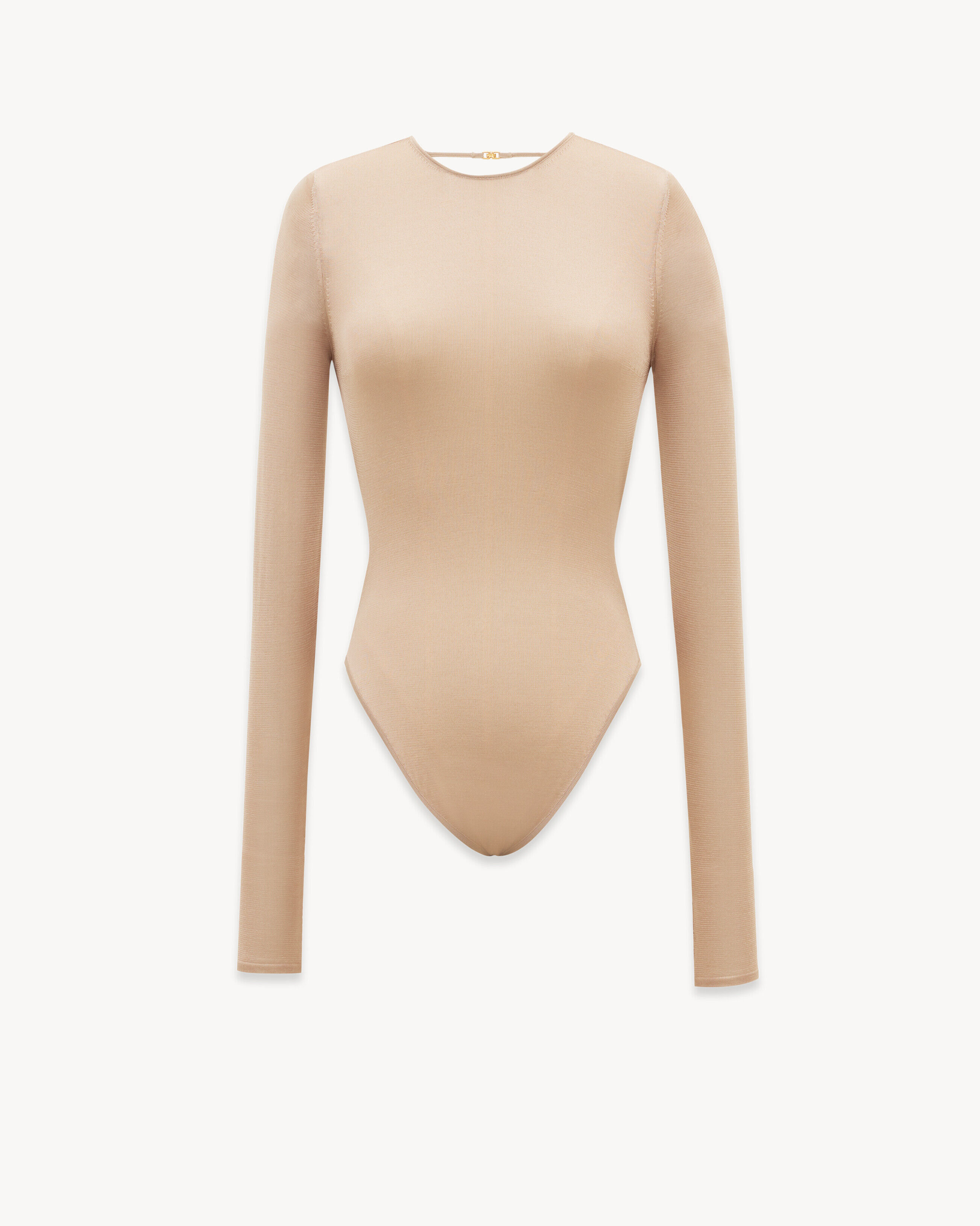 Saint Laurent Backless Bodysuit In Knit - Beige - Women - M