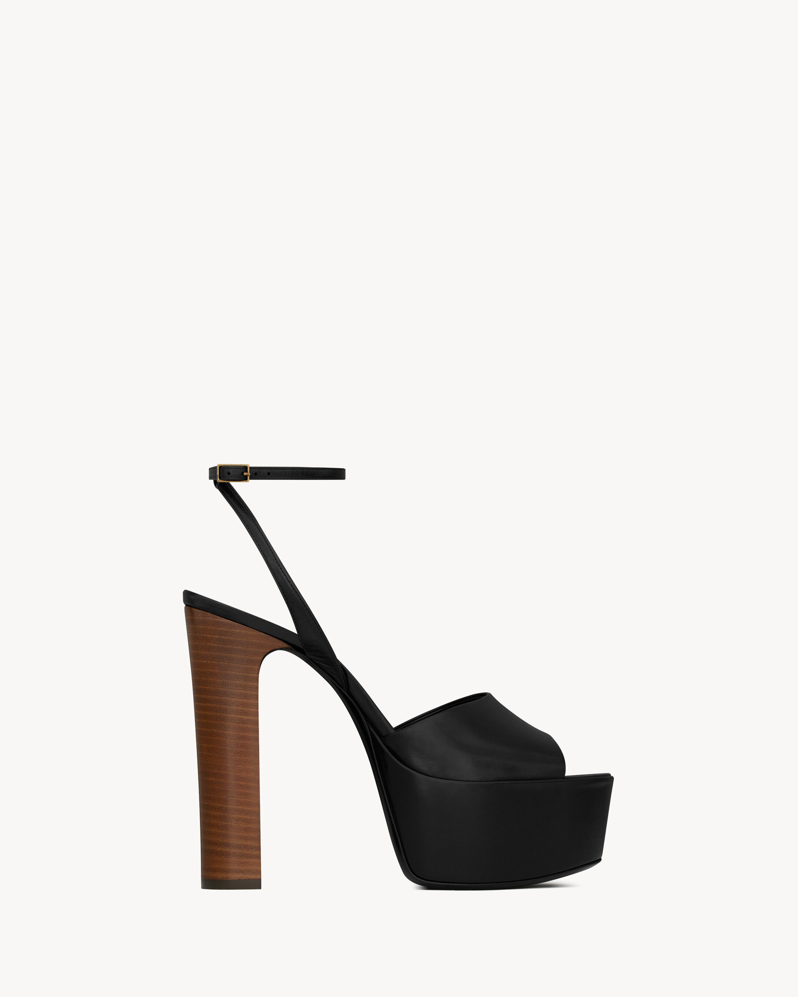 Saint Laurent Jodie Platform Sandals In Shiny Leather - Black - Women - 40.5
