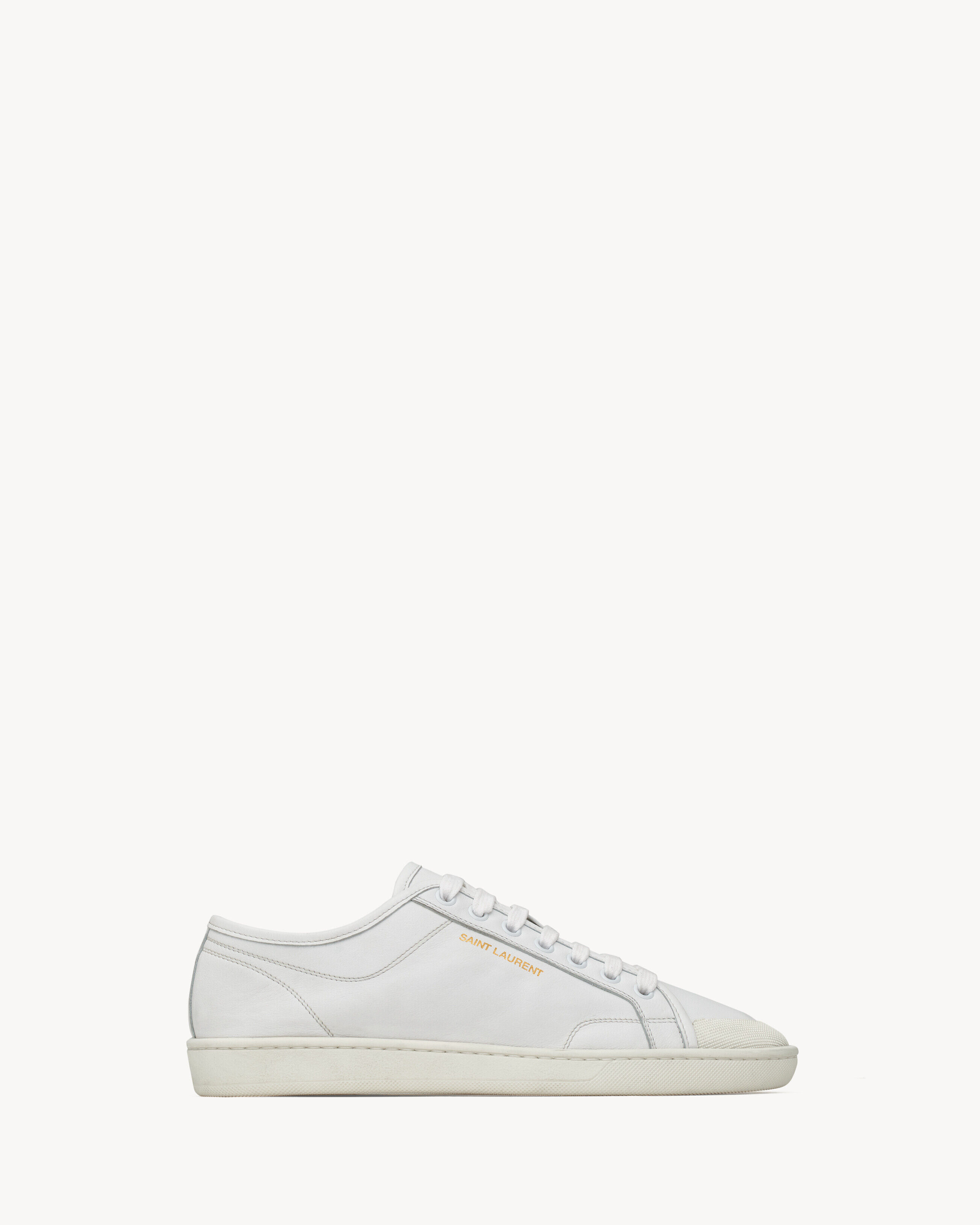 Saint Laurent Gym Sneakers In Smooth Leather - White - Women - 3