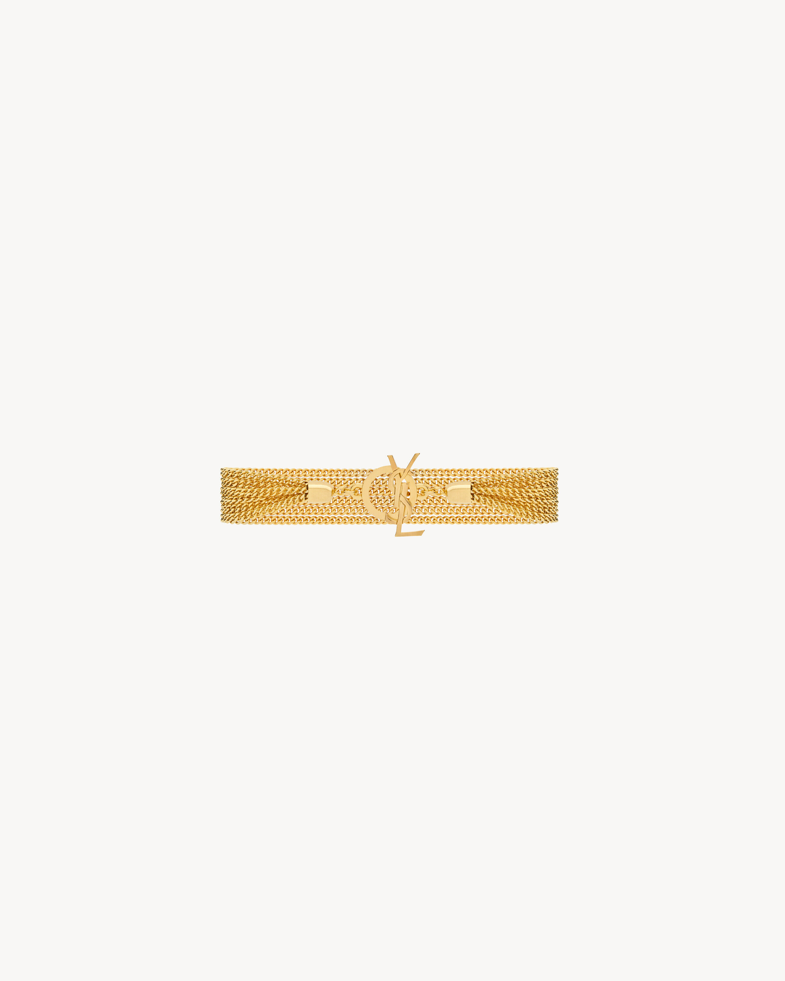 Saint Laurent Cassandre Kettenarmband Aus Metall - Gelb/gold - Damen - XL