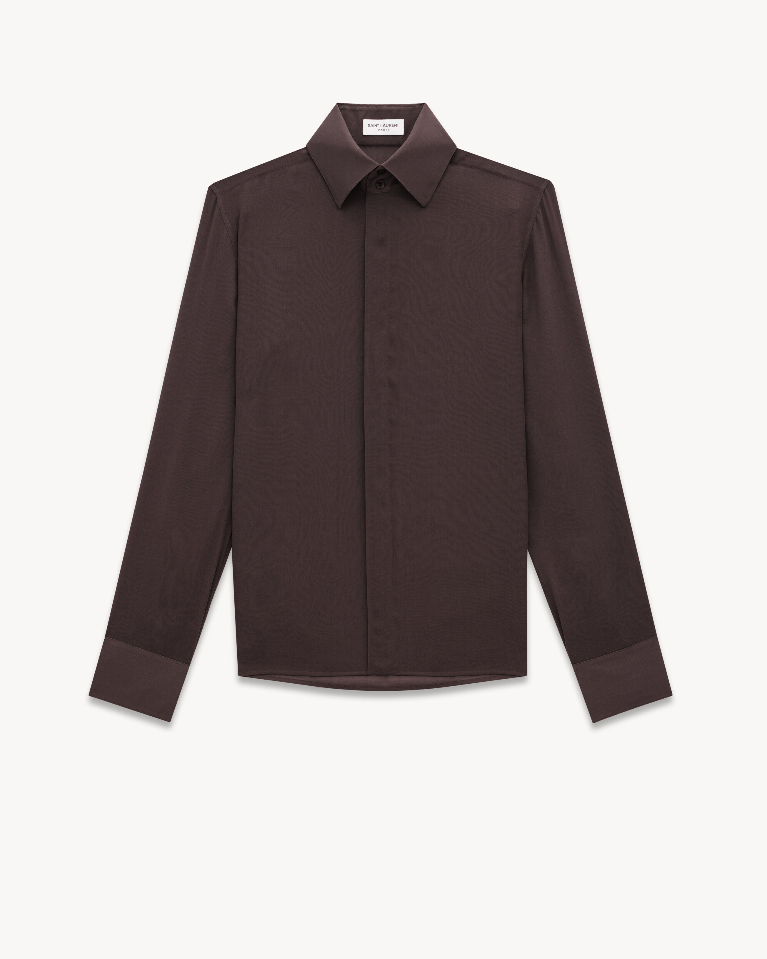 Saint Laurent Camicia In Mussola Di Crêpe Di Seta - Ambra - One Sizeomo - 42
