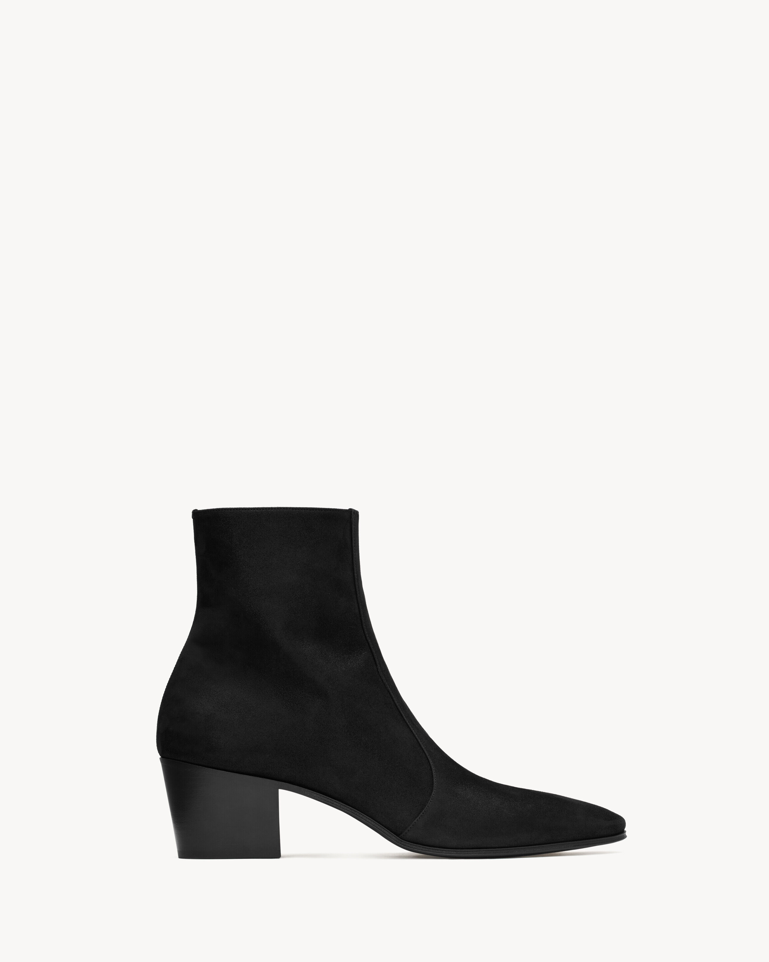 Saint Laurent Vassili Boots In Shimmering Suede - Black - Men - 41.5