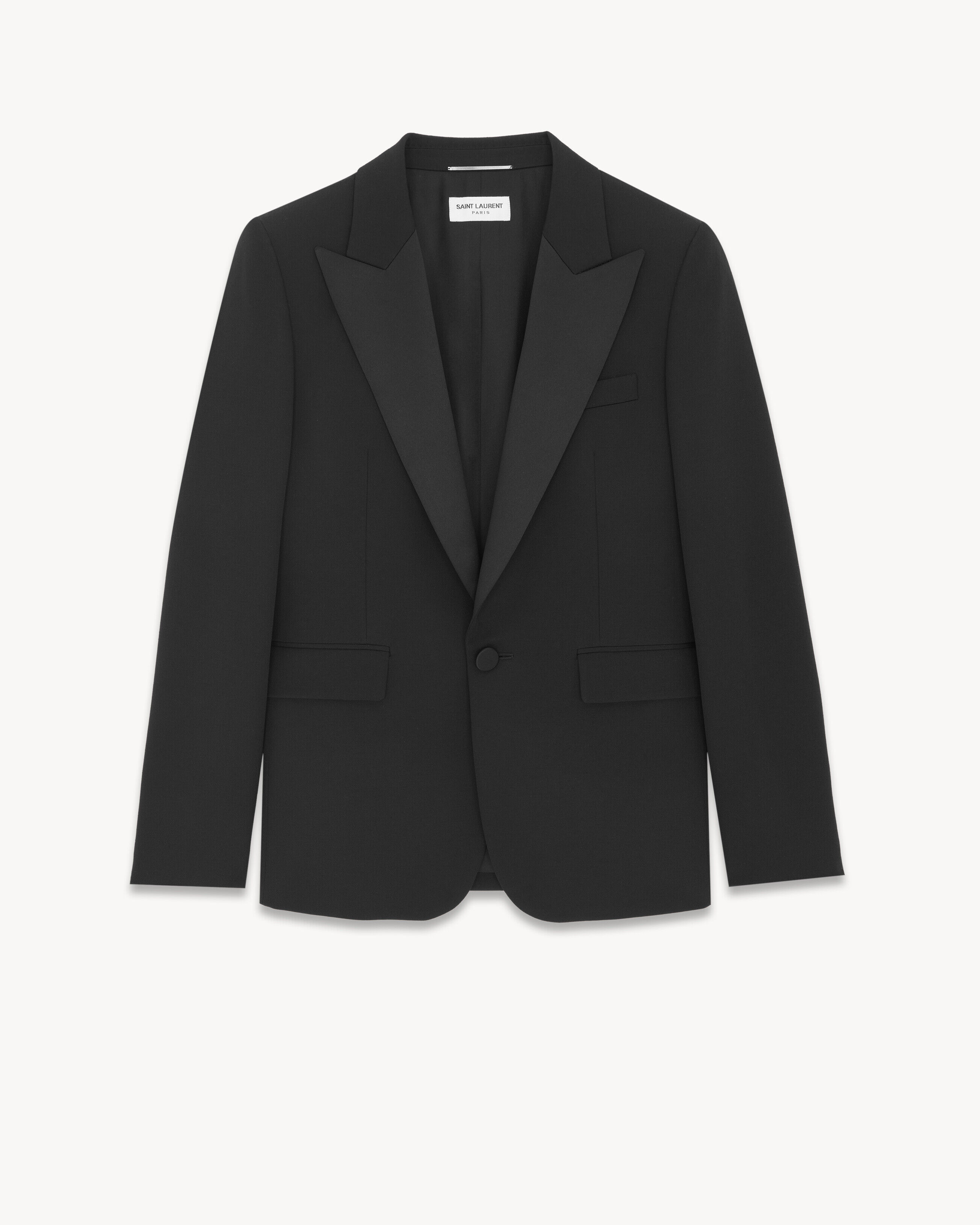 Saint Laurent Tuxedo Jacket In Grain De Poudre - Black - Men - 56