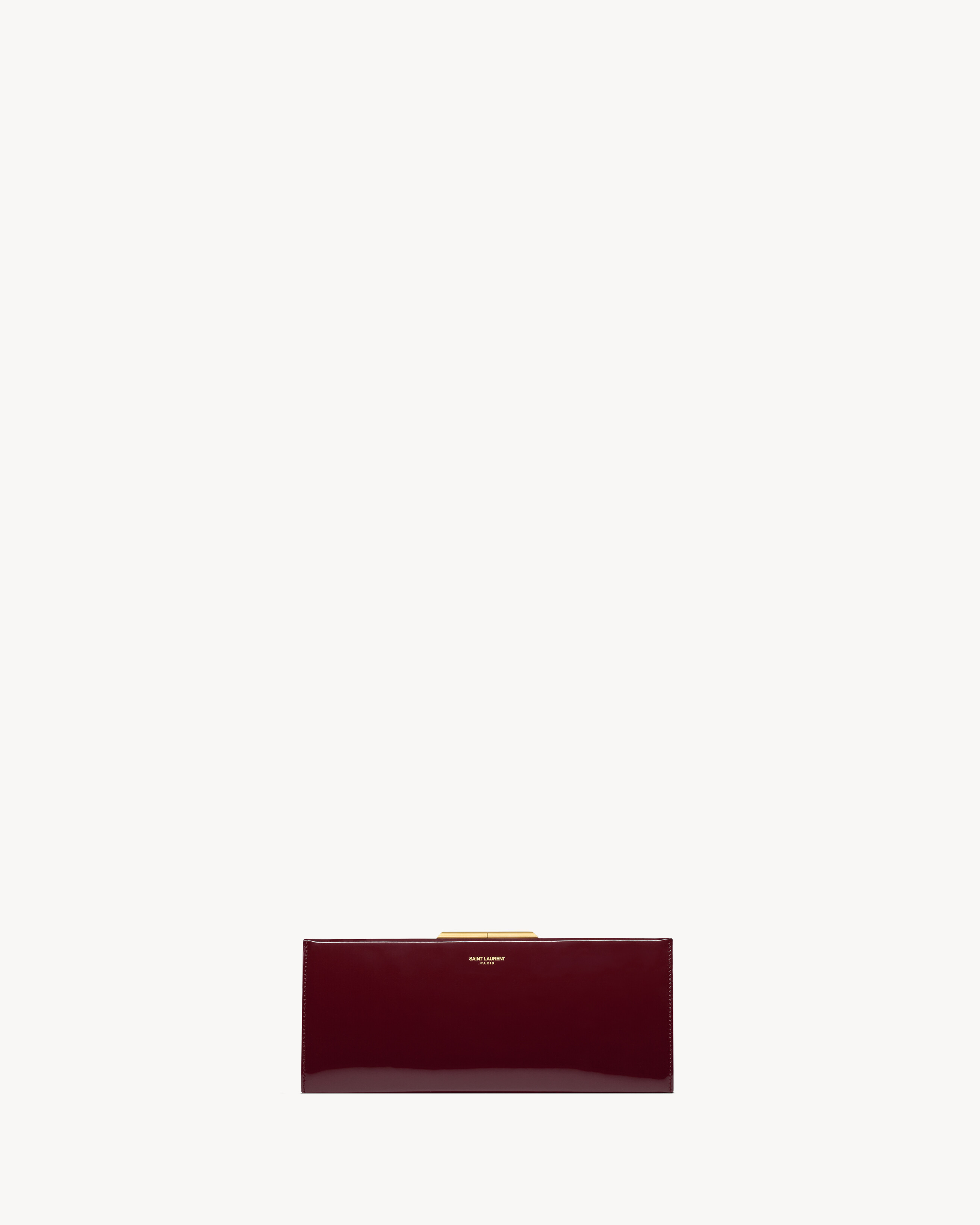 Saint Laurent Midnight Small Clutch In Lacquered Leather - Red - Women