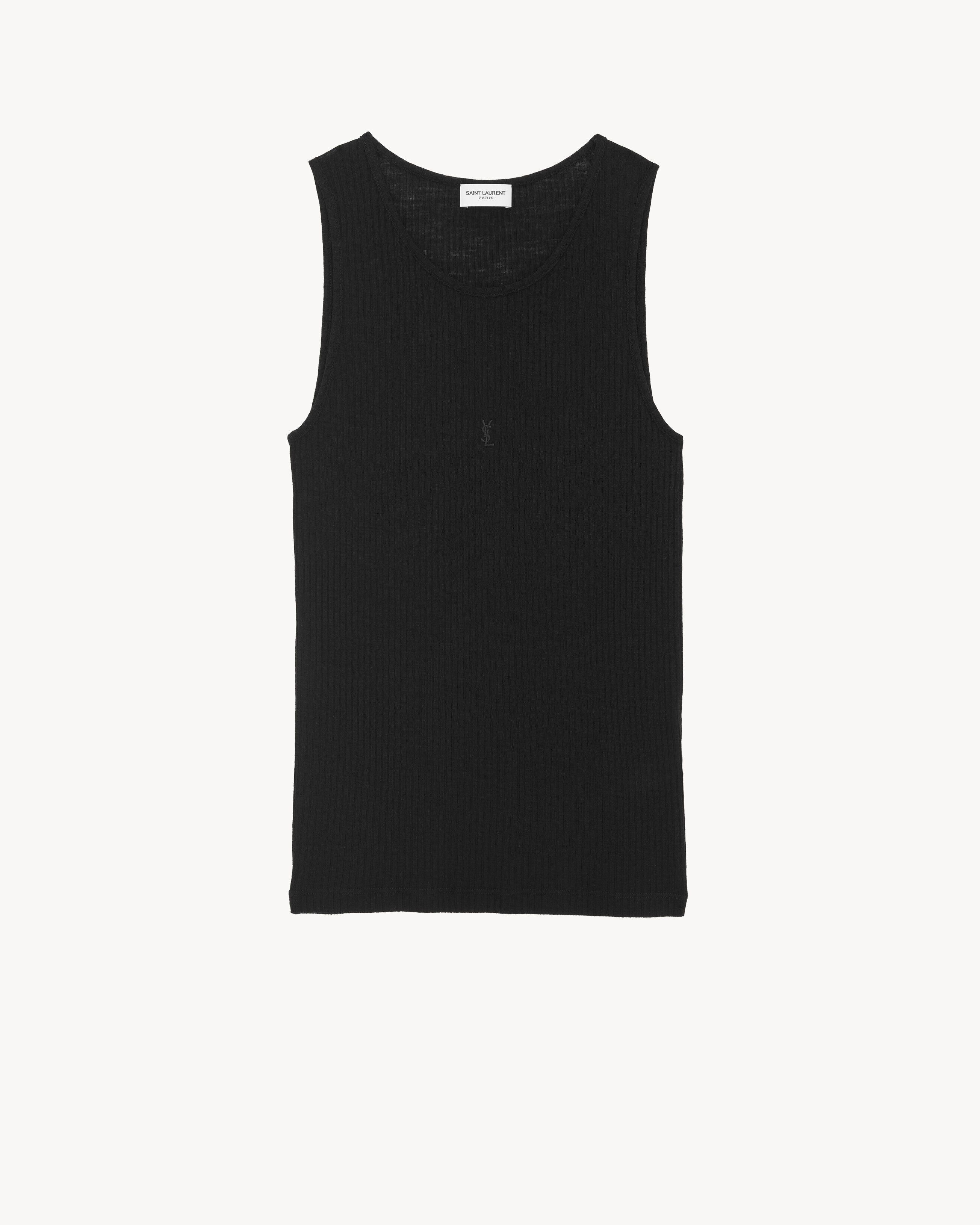 Saint Laurent Cassandre Tank Top - Black - Men - XXL