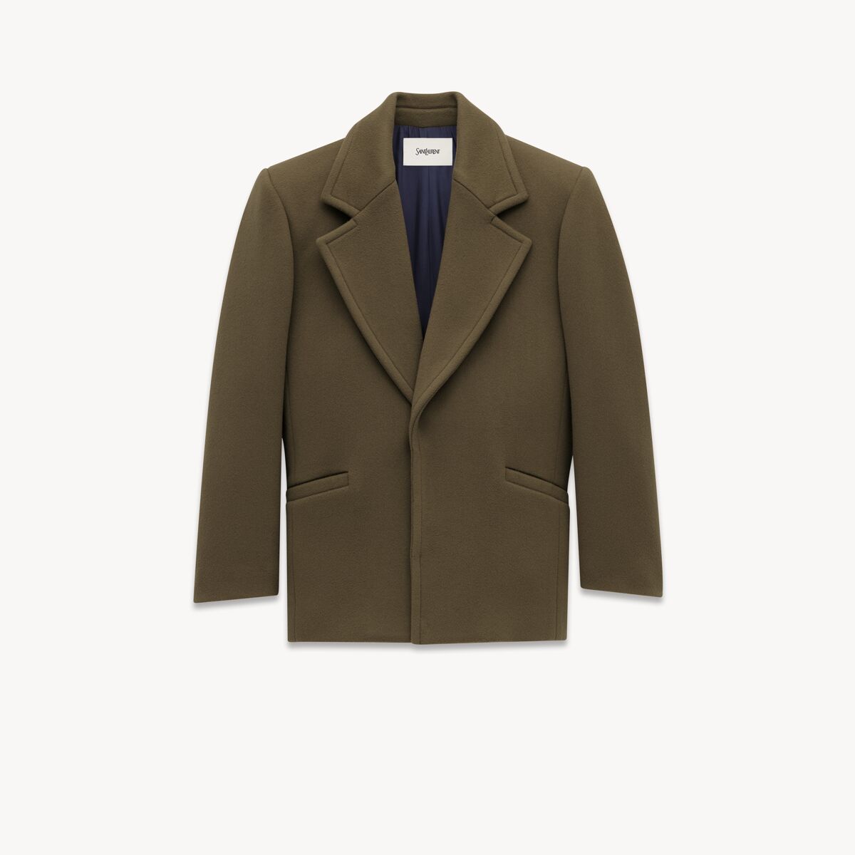 Saint Laurent Short Coat In Wool - Green - Women - 40