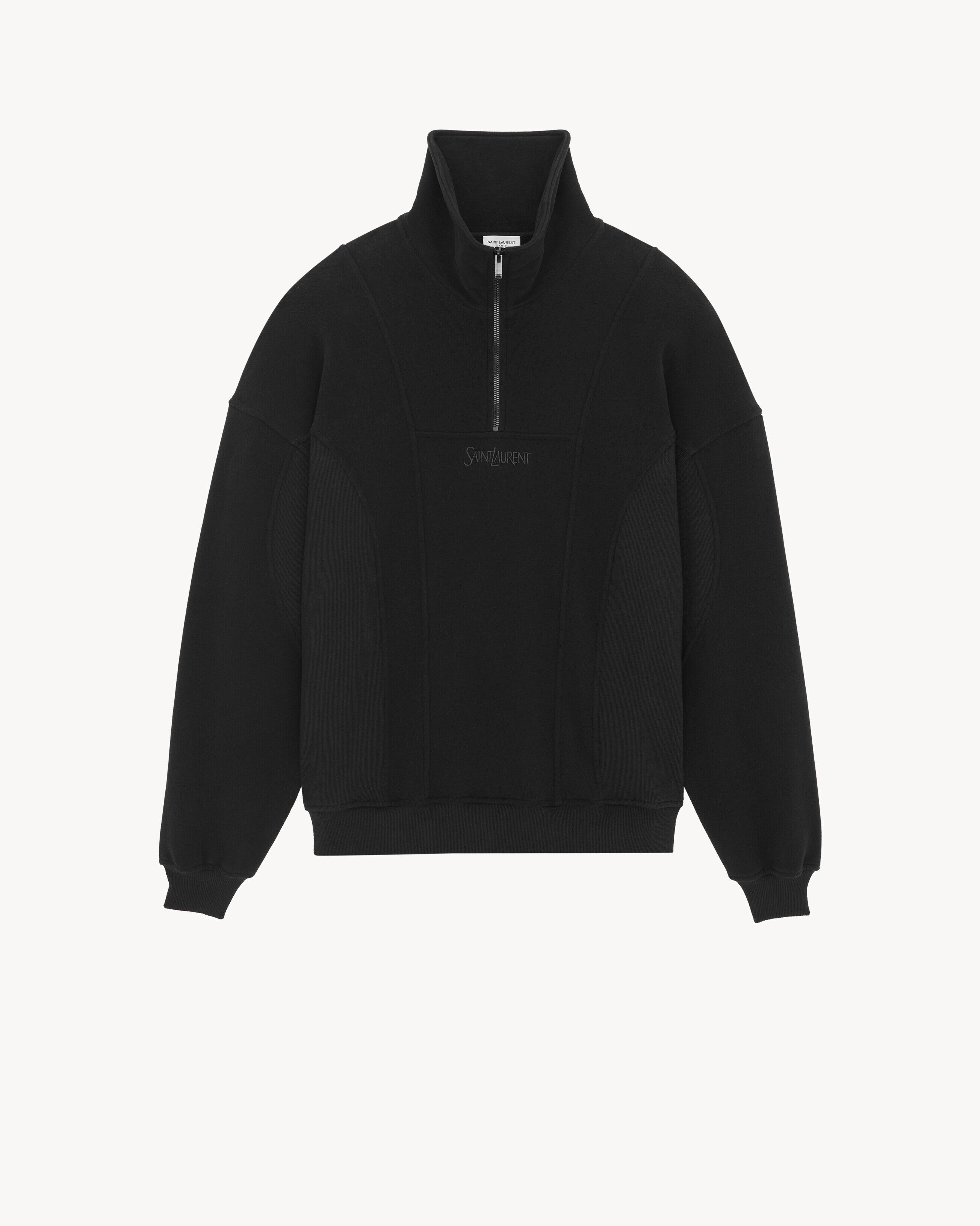 Saint Laurent Half-Zip Sweatshirt - Black - Men - XL