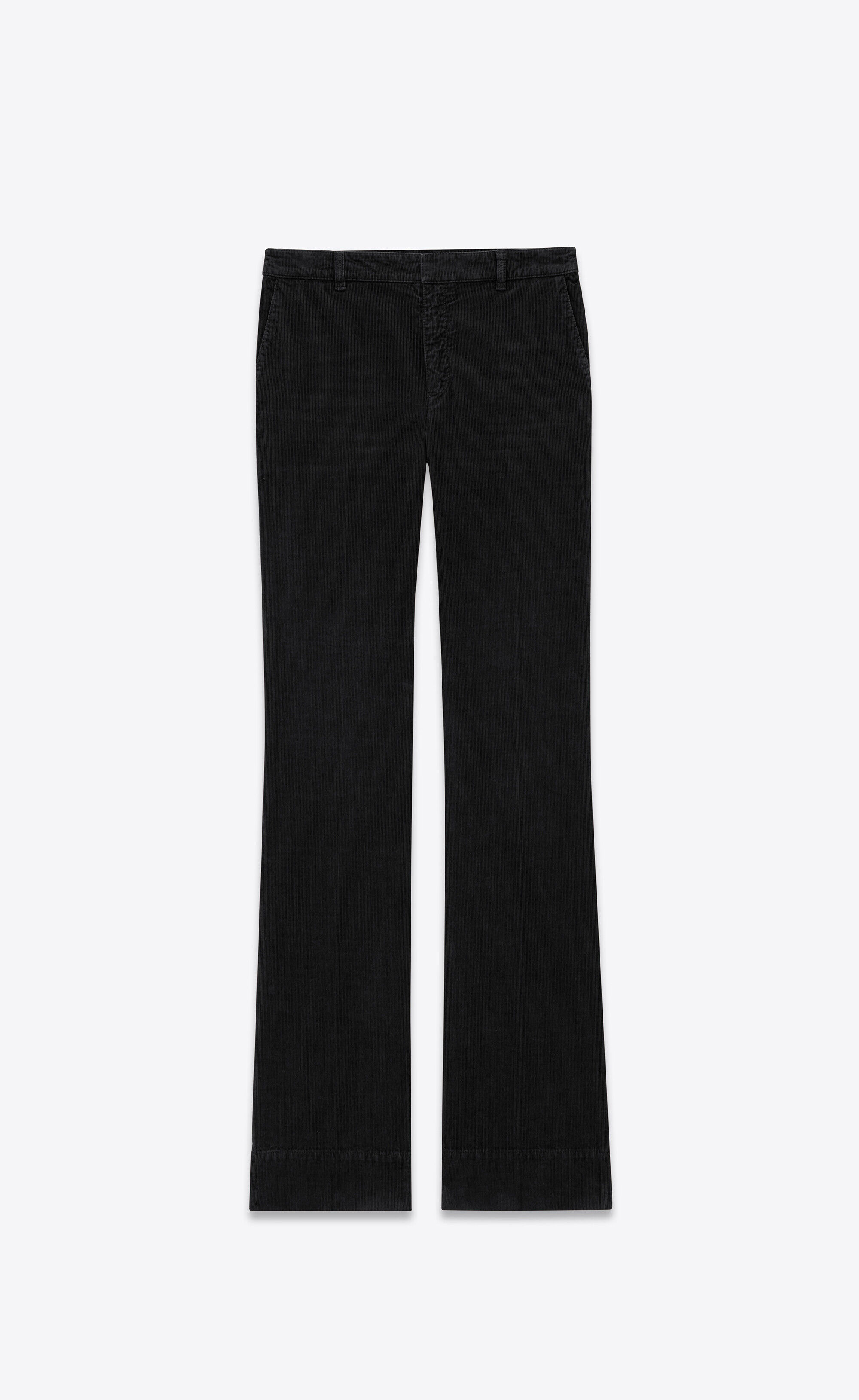 Saint Laurent Bootcut Pants In Corduroy - Black - Women - 44