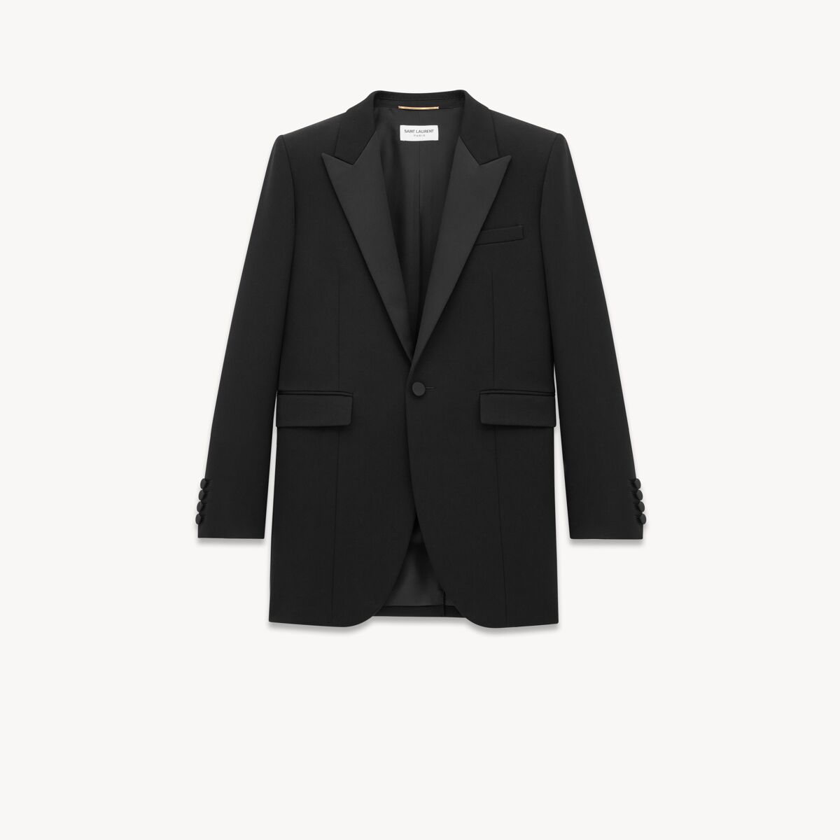 Saint Laurent Tuxedo Jacket In Grain De Poudre - Black - Women - 38