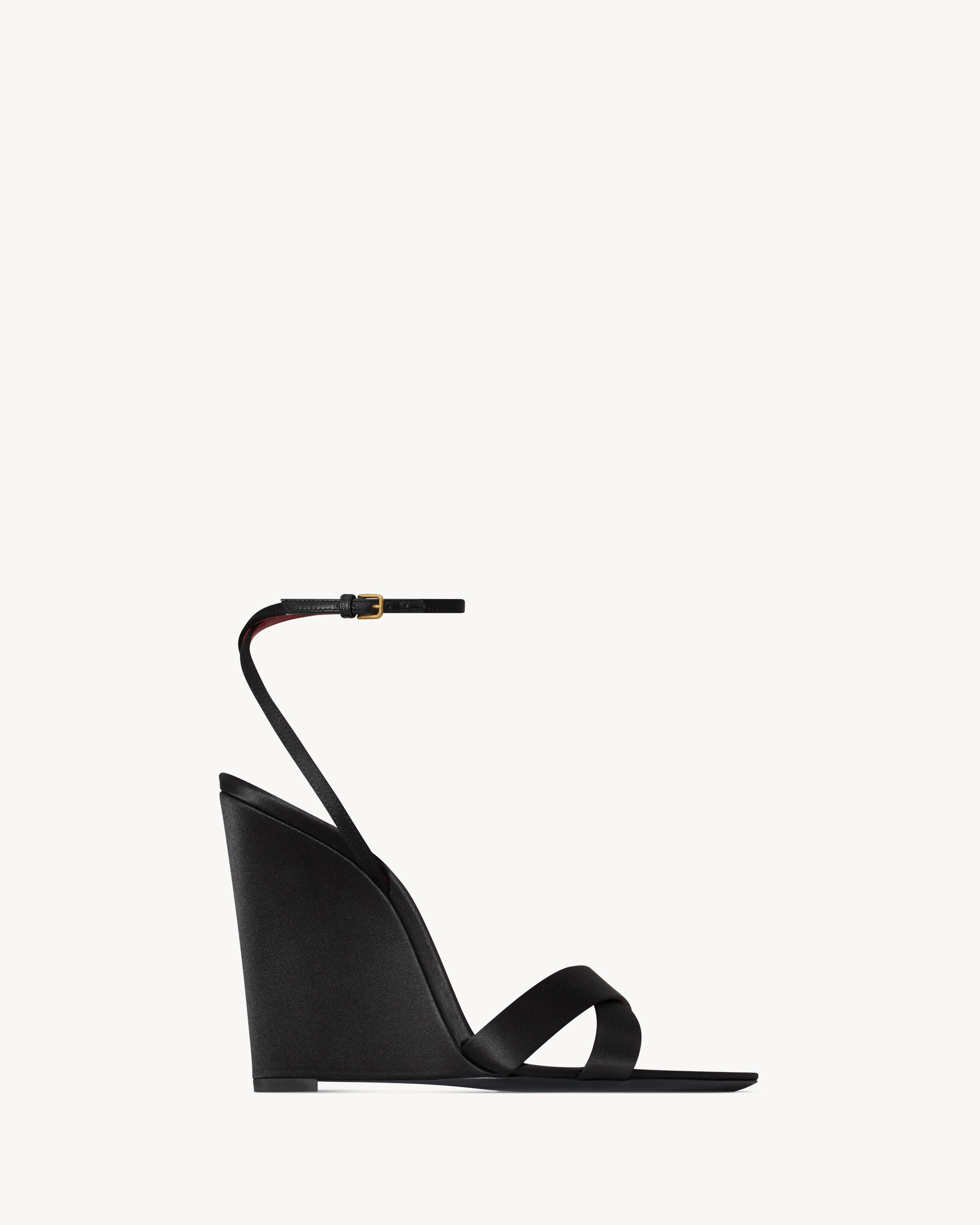 Saint Laurent Bibi Wedges In Satin Crepe - Black - Women - 1