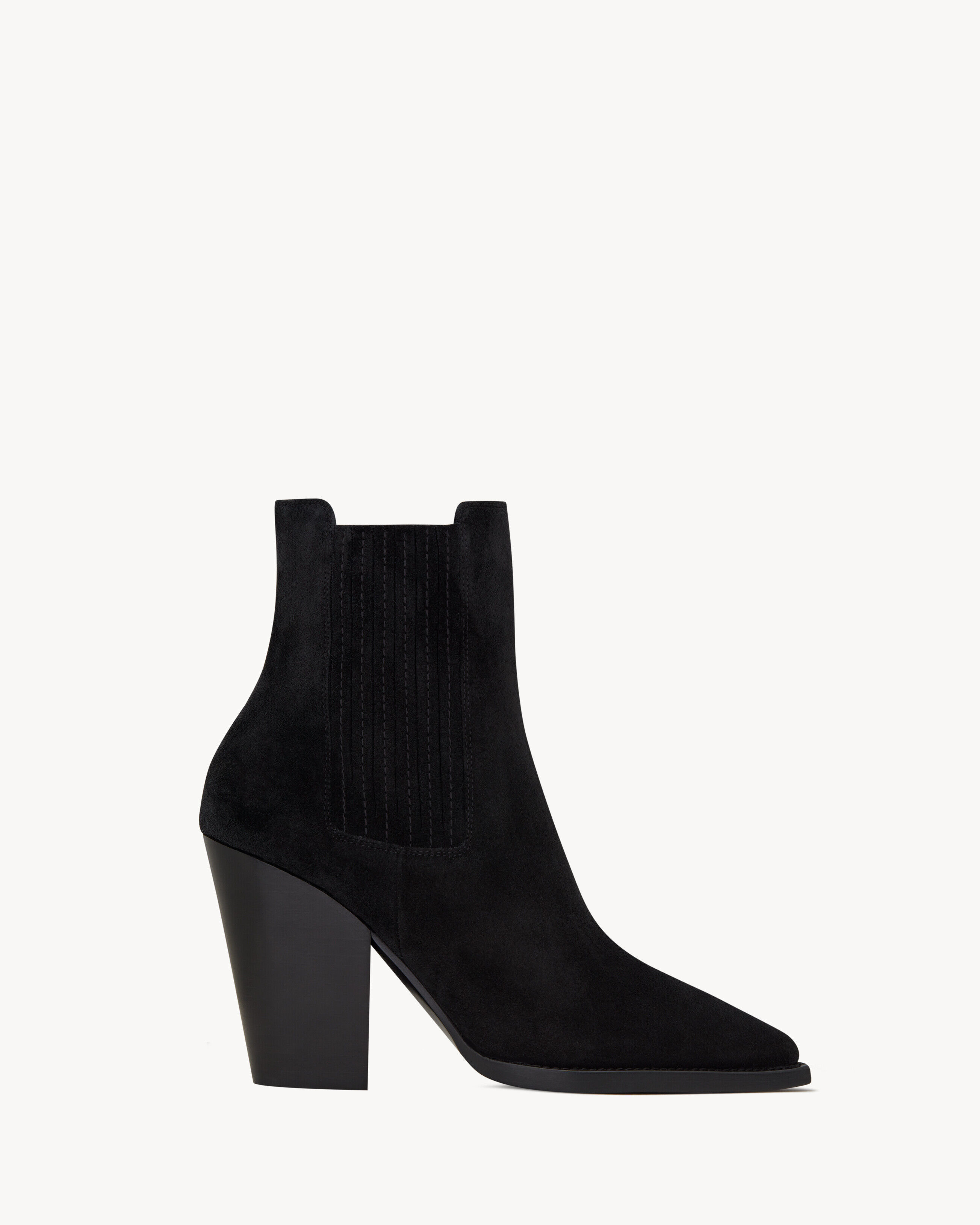 Saint Laurent Theo Chelsea Booties In Suede - Black - Women - 9