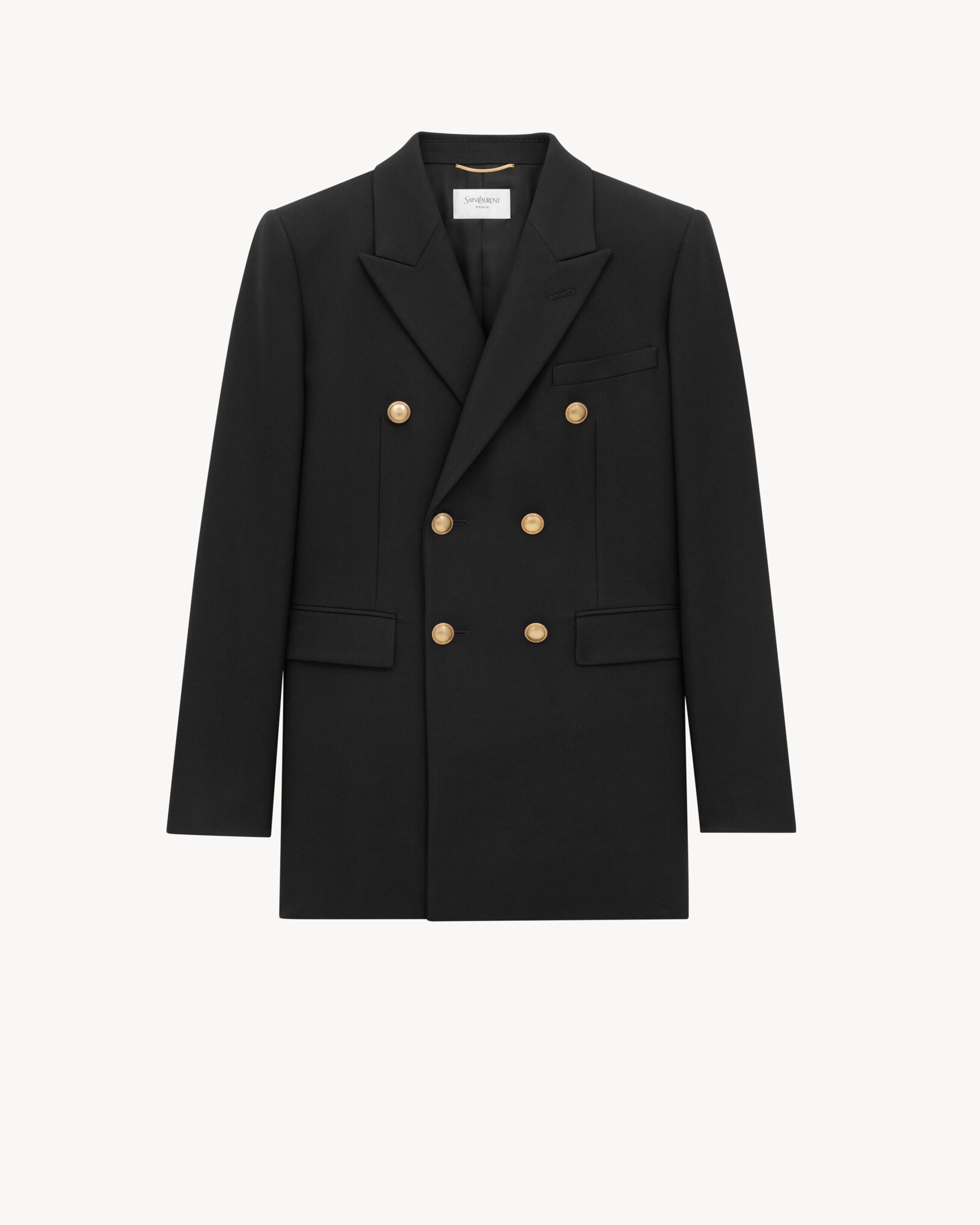 Saint Laurent Jacket In Wool Gabardine - Black - Women - 34