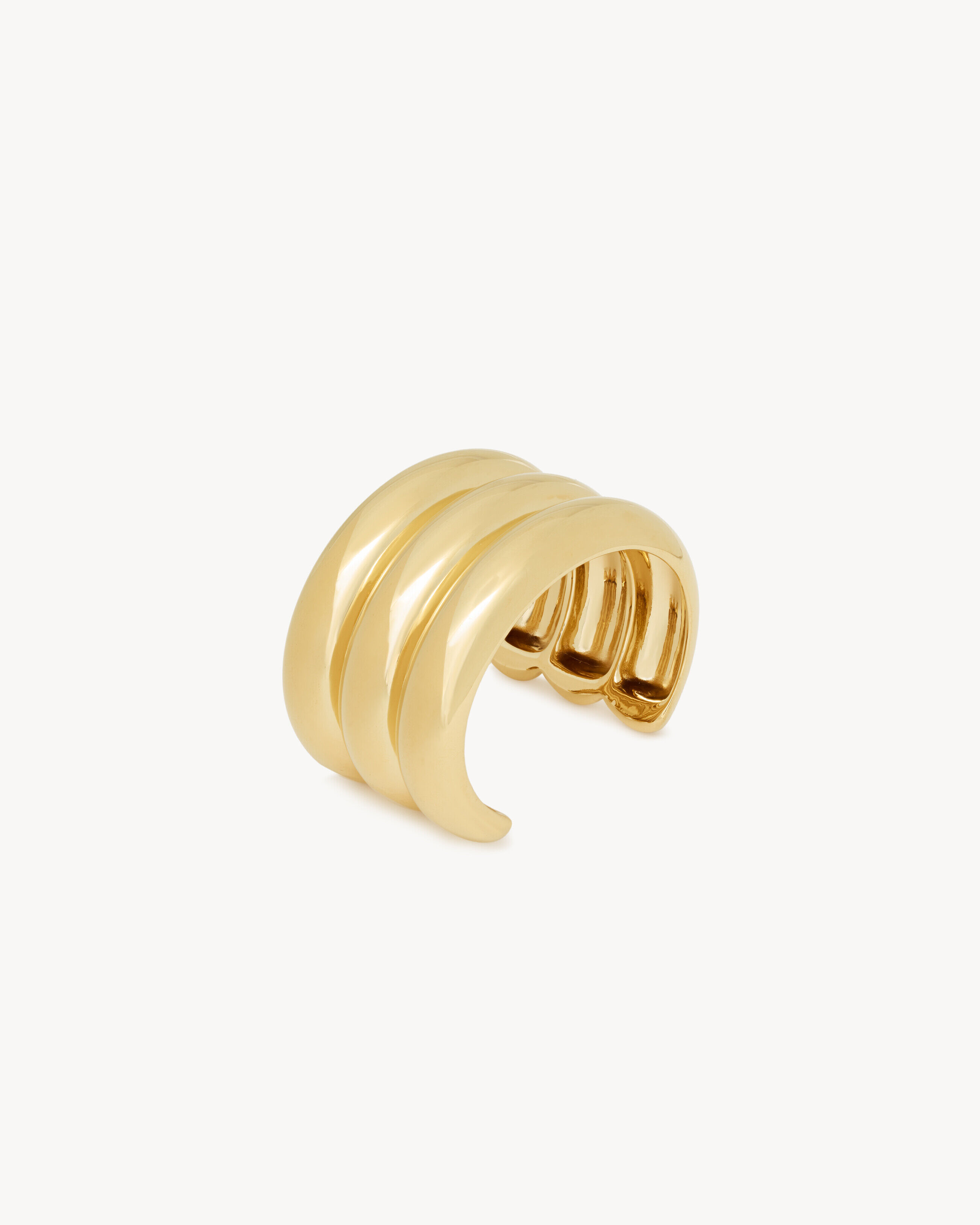 Saint Laurent Deco Cuff In Metal - Yellow/gold - Women - S