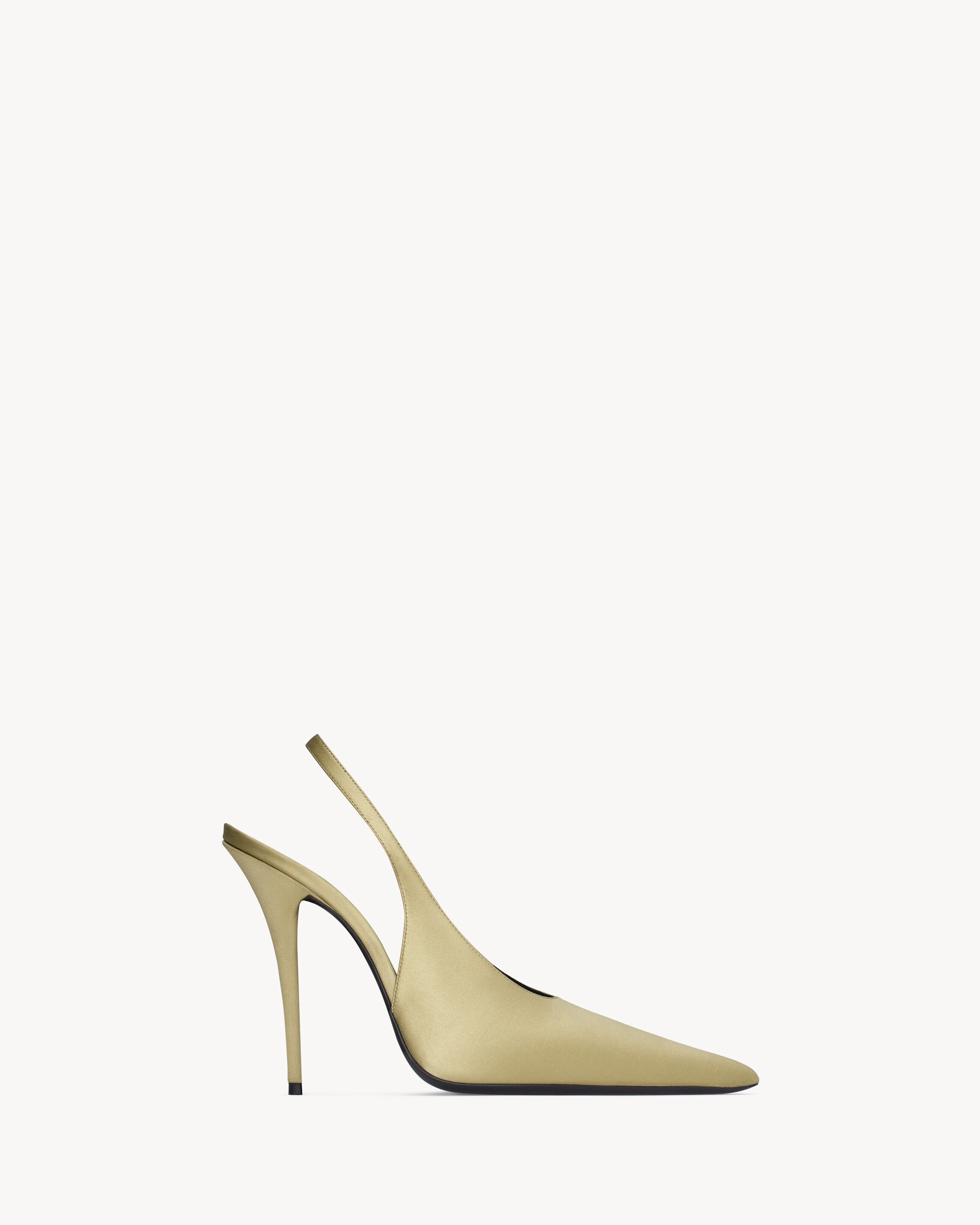 Saint Laurent L'Entracte Slingback Pumps In Satin Crepe - Beige - Women - 39.5