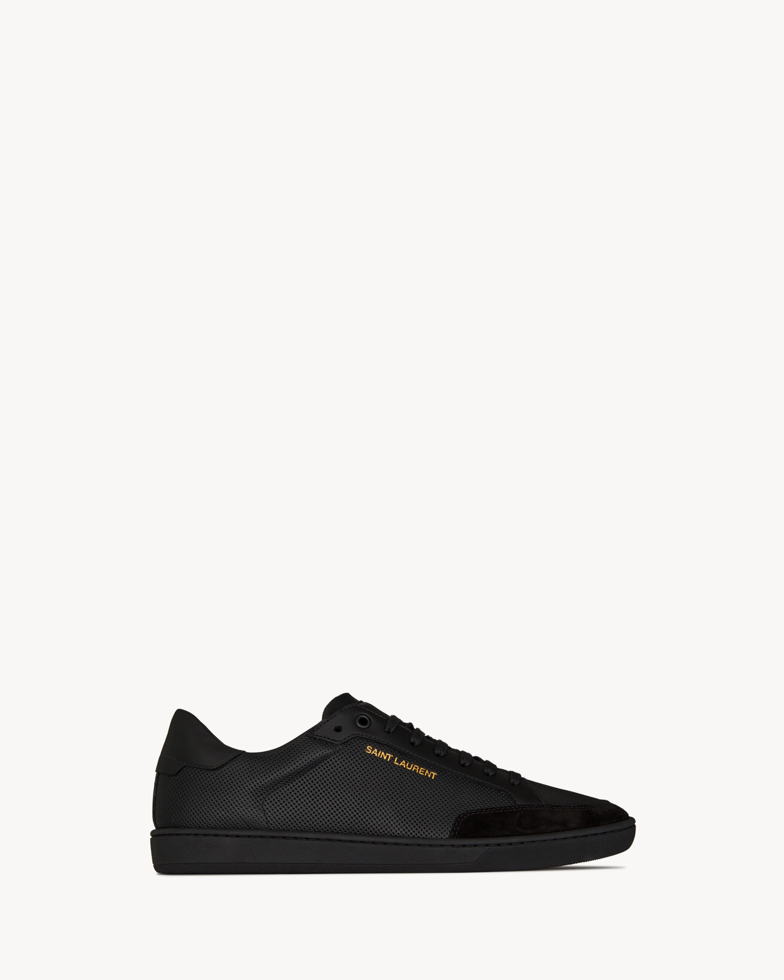 Saint Laurent Court Classic Sl/10 Sneakers In Perforated Leather And Suede - Black - Men - 47