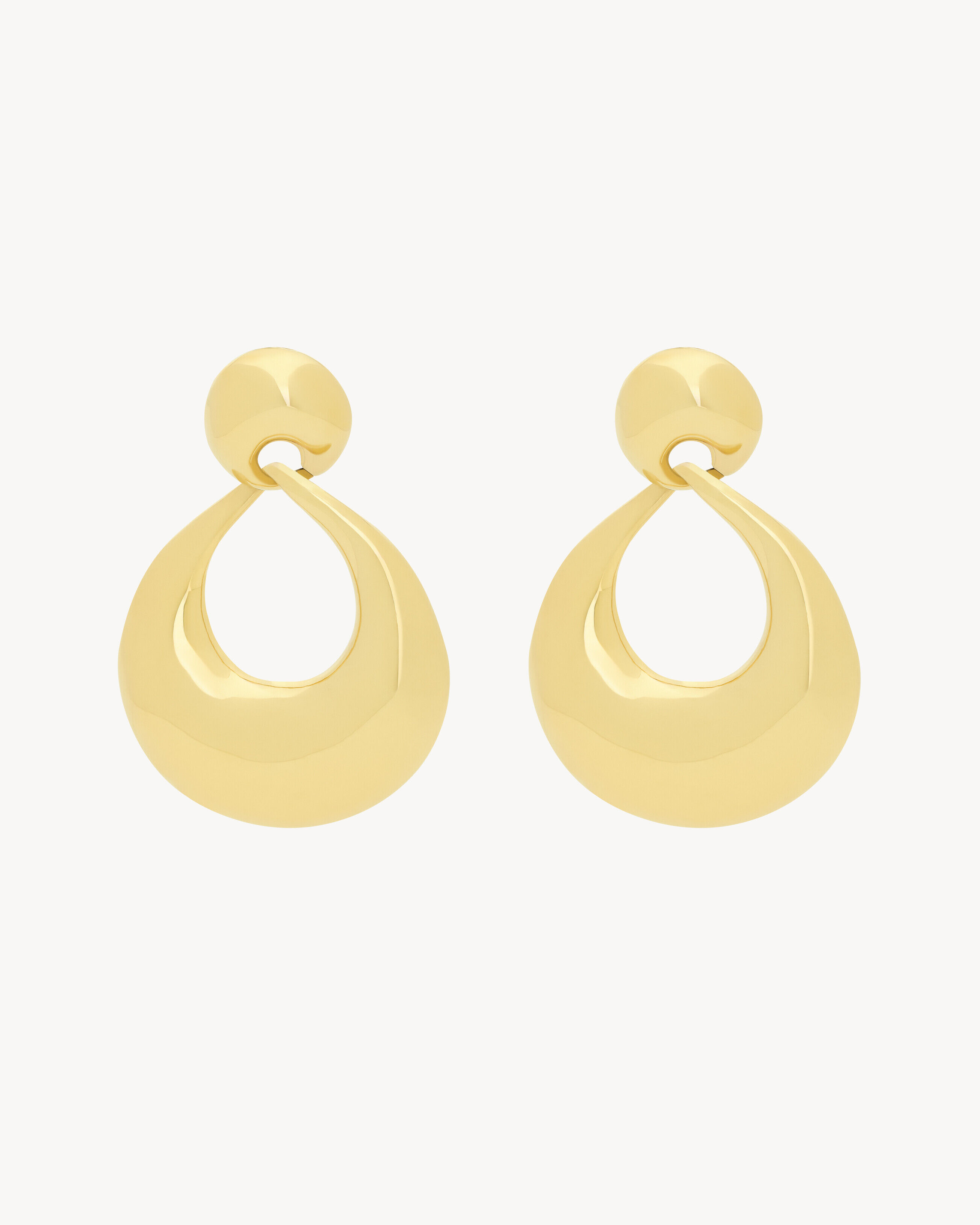 Saint Laurent Knocker Earrings In Metal - Yellow/gold - Women