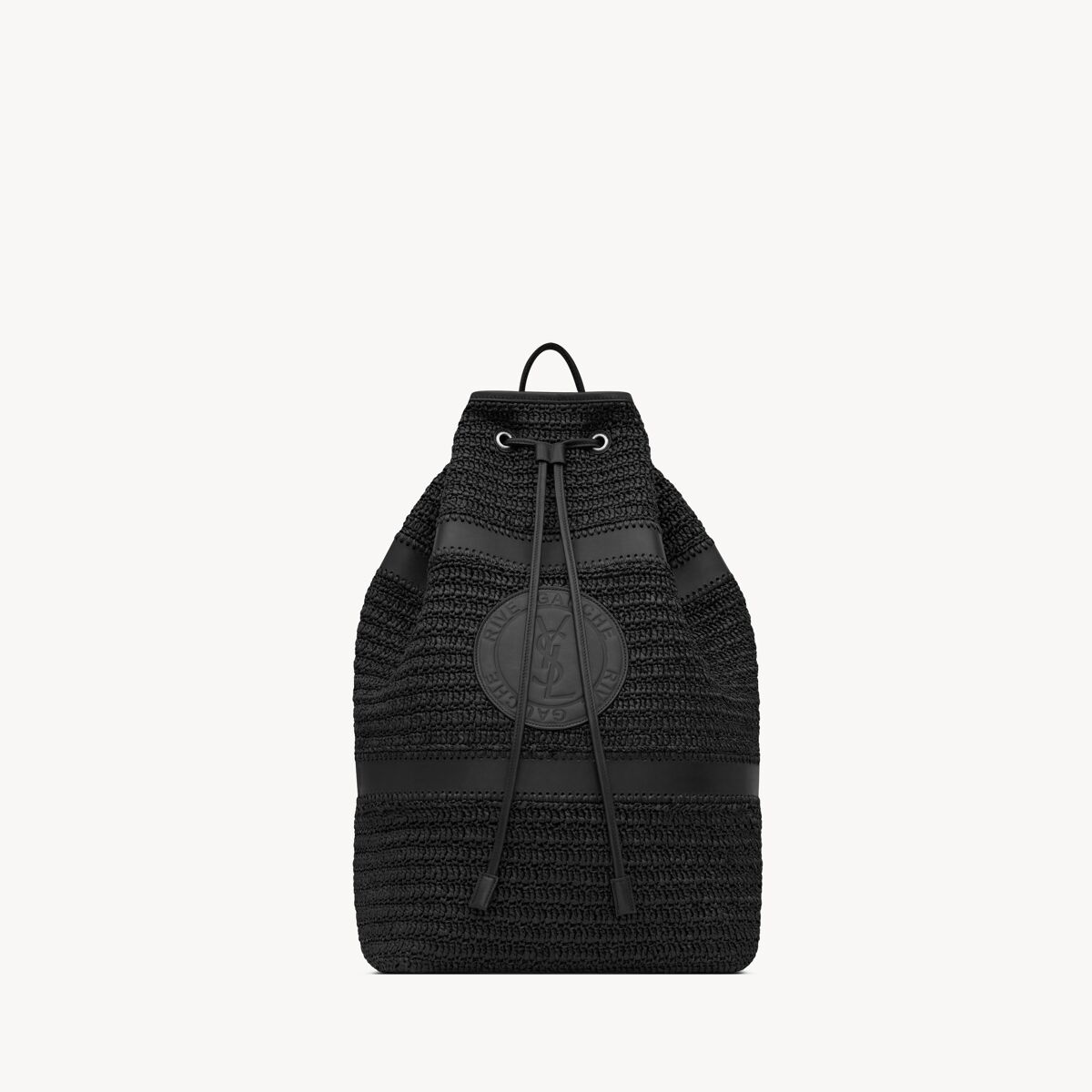 Saint Laurent Rive Gauche Sling Bag Aus Raffia - Schwarz - Herren