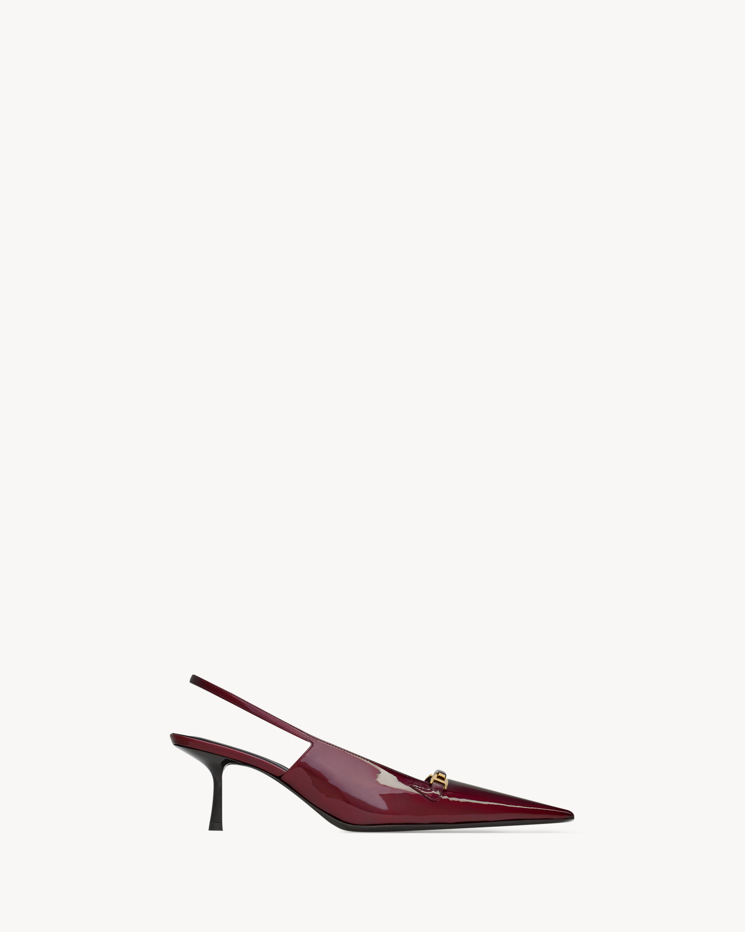 Saint Laurent - Zapatos De Salón Slingback Carine De Charol - Rojo - Mujer - 37