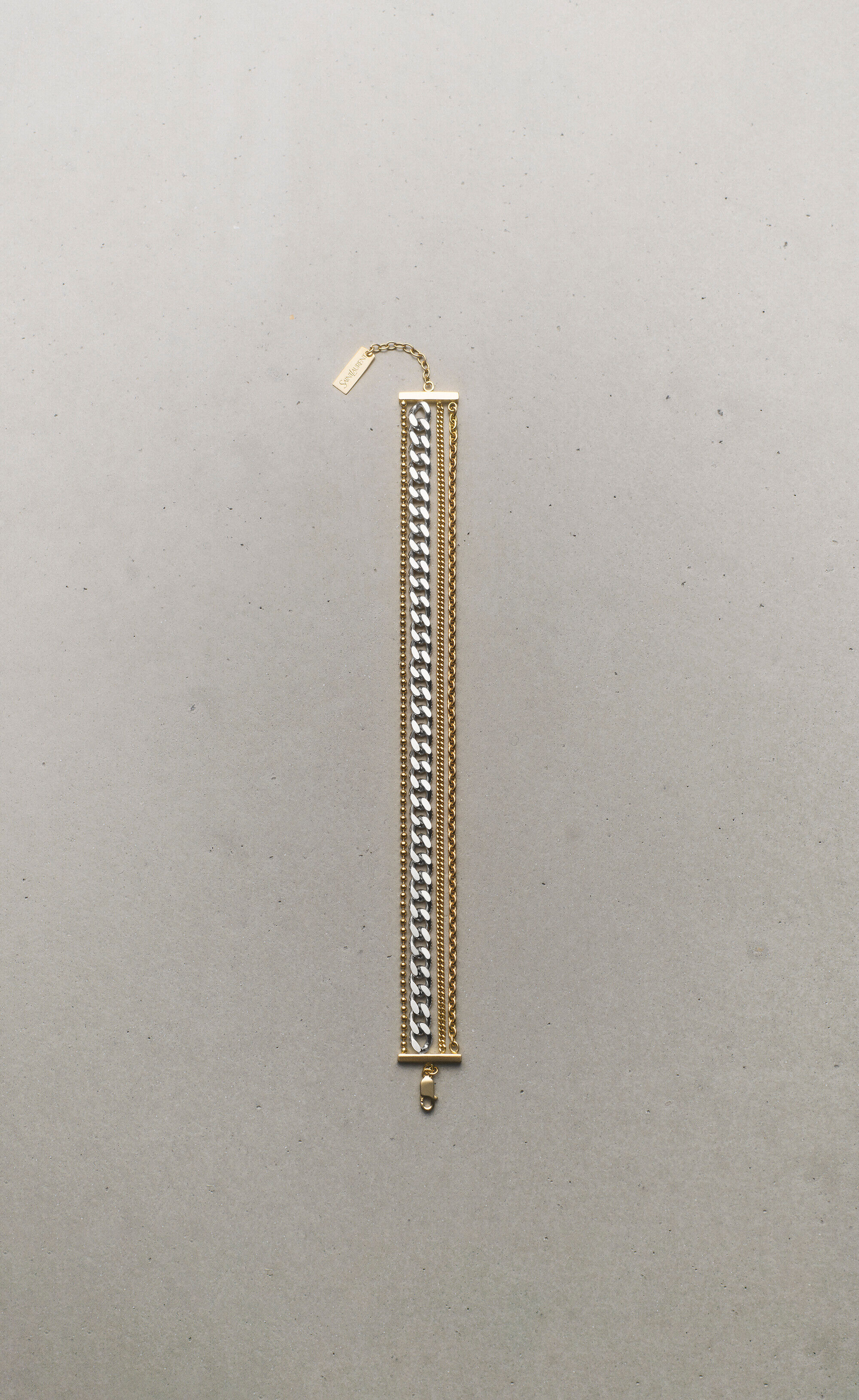 Saint Laurent Multi-Chain Bracelet In 18k Yellow Gold And 18k Grey Gold - Yellow/gold - Women - M