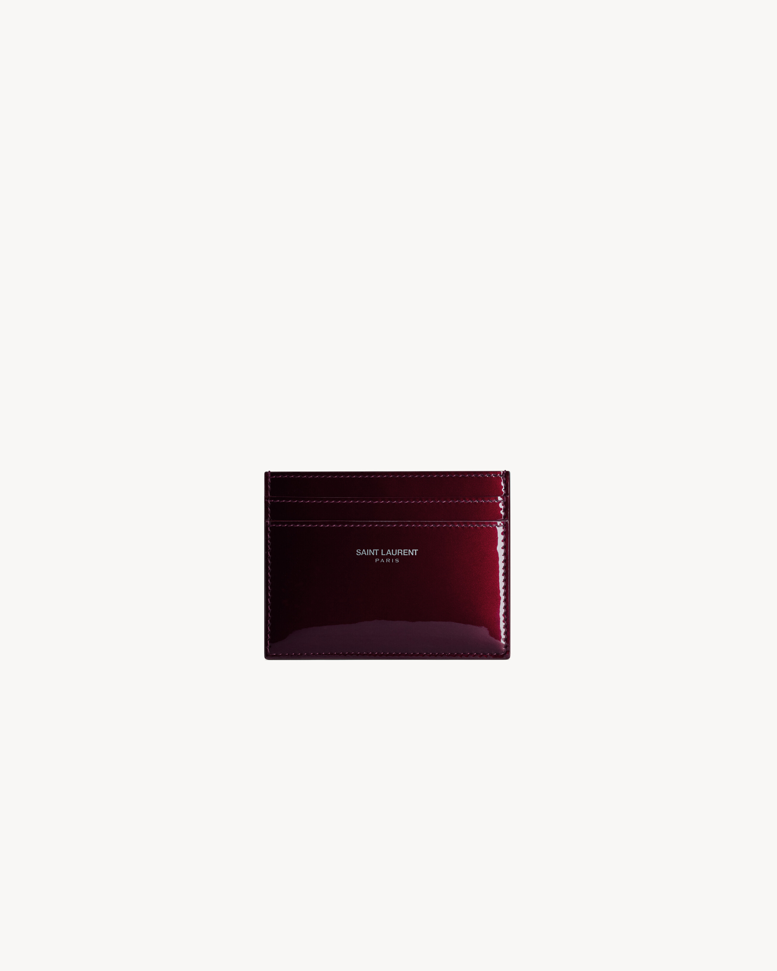 Saint Laurent Paris Card Case In Patent Leather - Red - Men