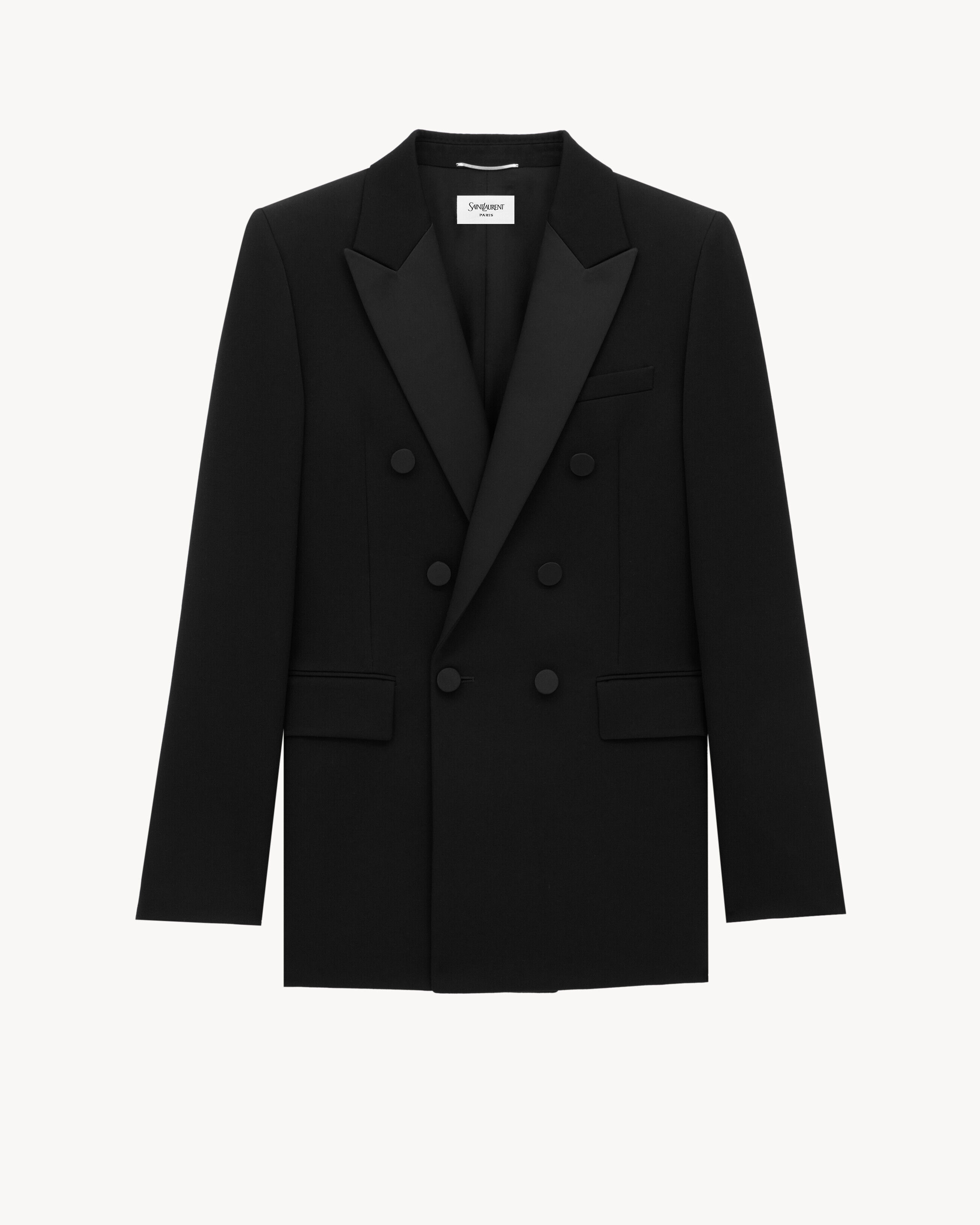 Saint Laurent - Chaqueta De Esmoquin De Grain De Poudre - Negro - Hombre - 44