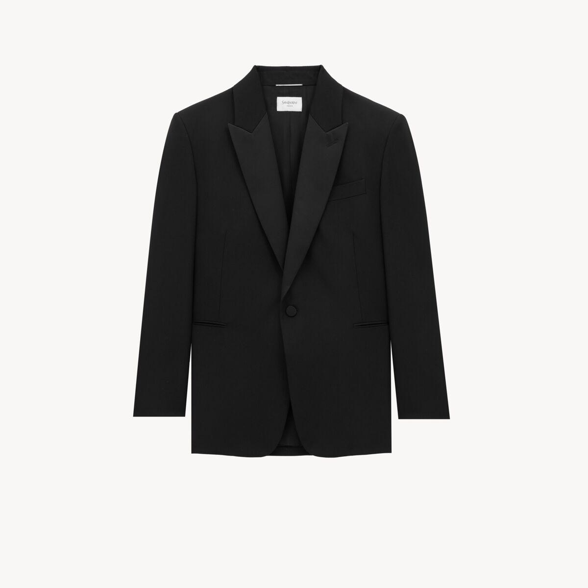 Saint Laurent Tuxedo Jacket In Grain De Poudre - Black - Men - 38