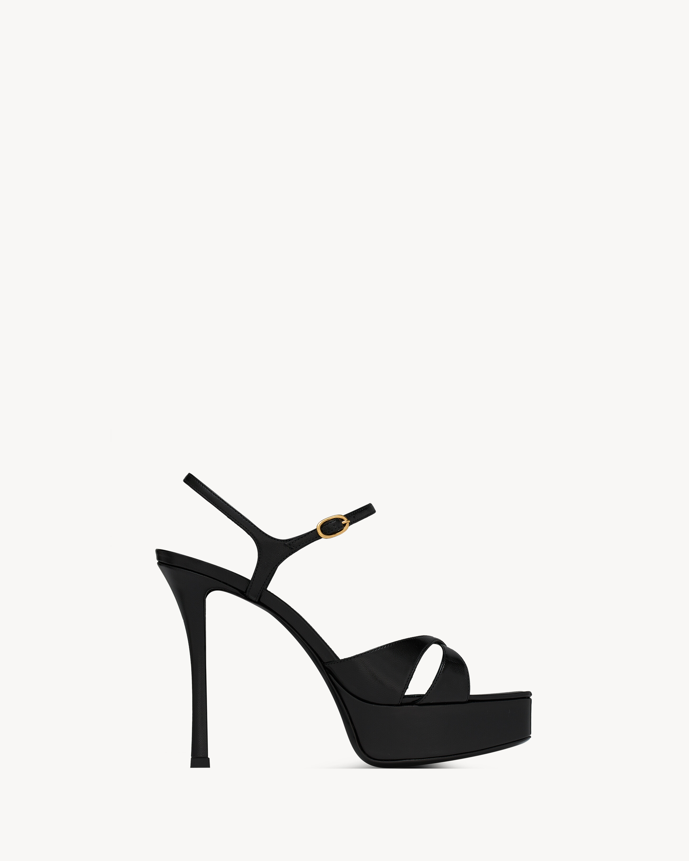 Saint Laurent Debbie Platform Sandals In Smooth Leather - Black - Women - 39.5
