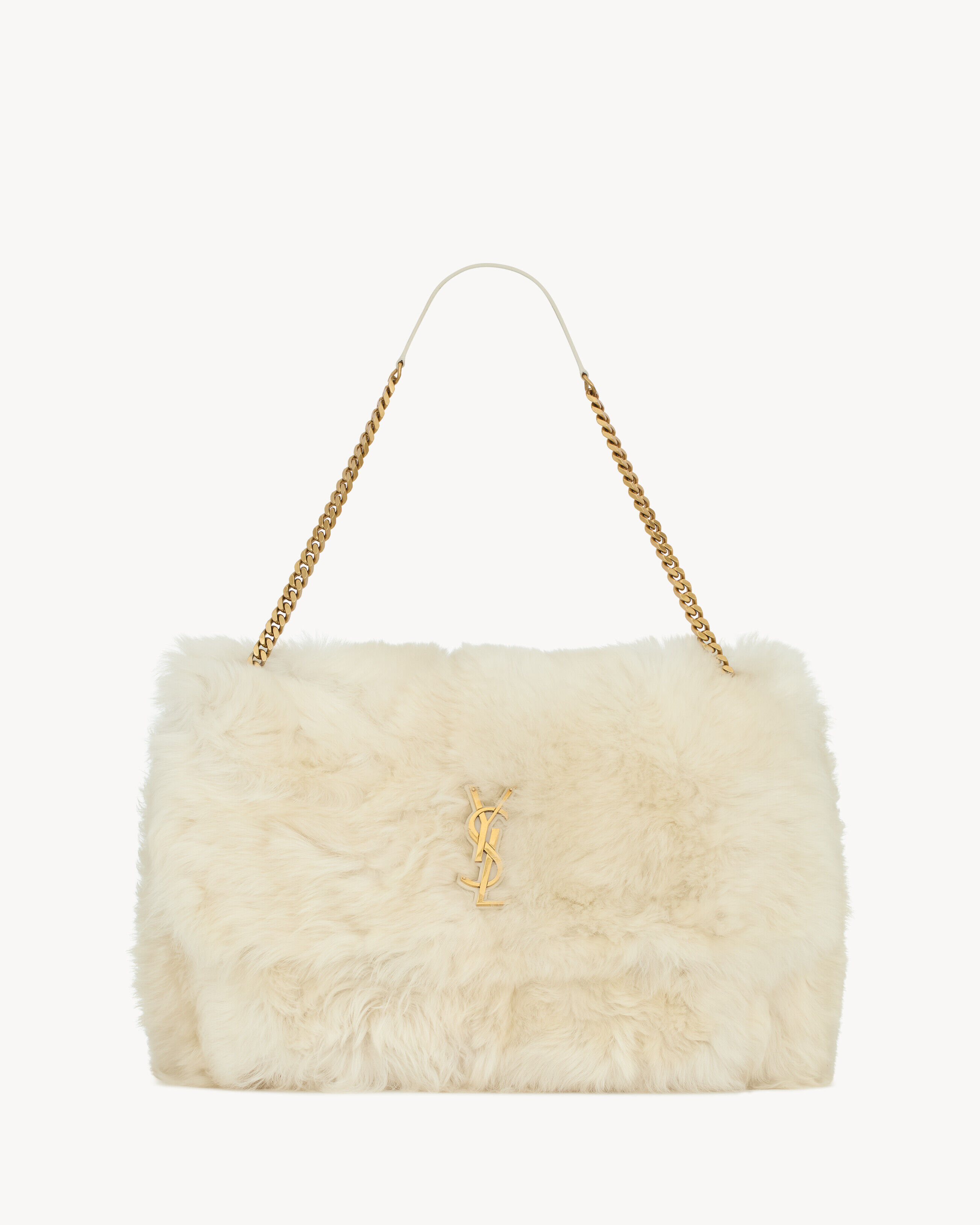 Saint Laurent Niki Oversized In Shearling - White - Women