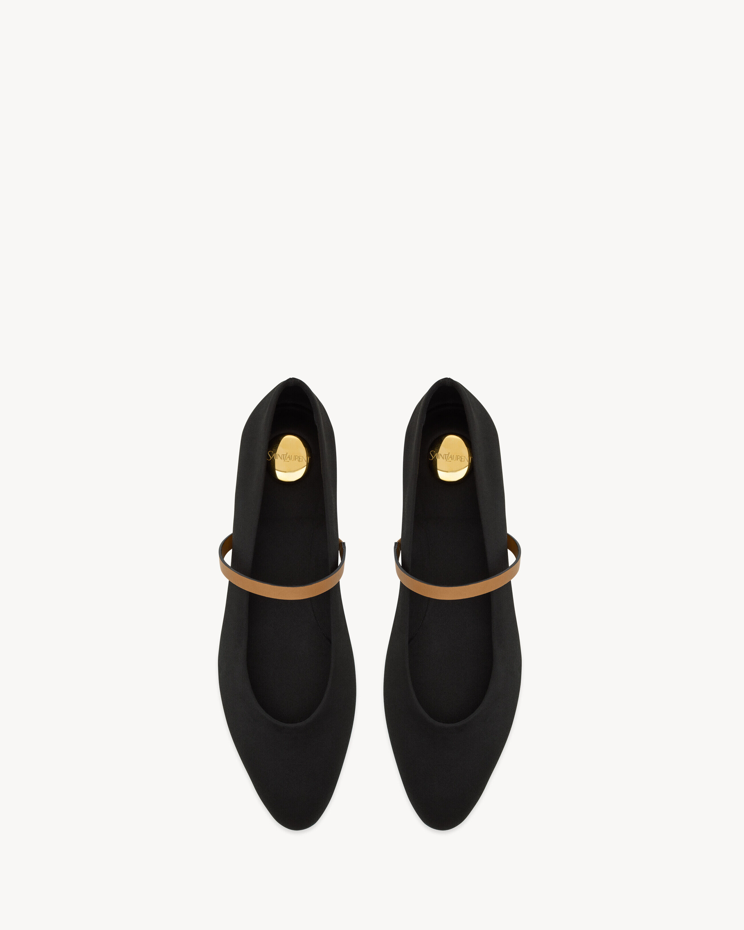 Saint Laurent Gio Ballet Flats In Satin Crepe - Black - Women - 36.5