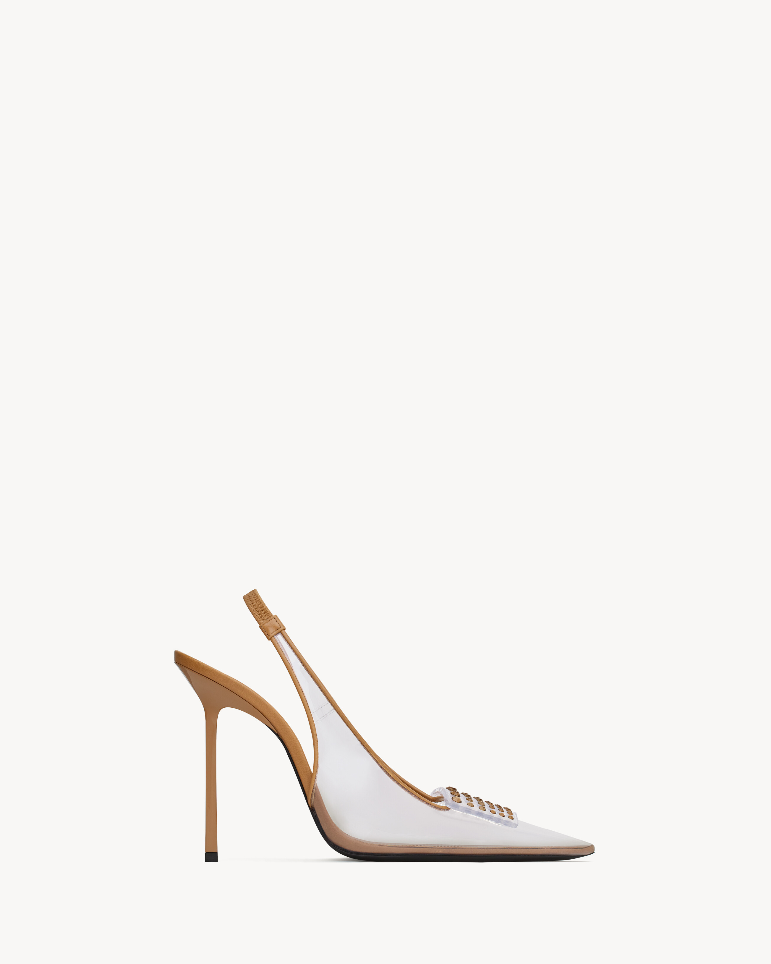 Saint Laurent Jive Slingback Pumps In Tpu And Rhinestones - White - Women - 36
