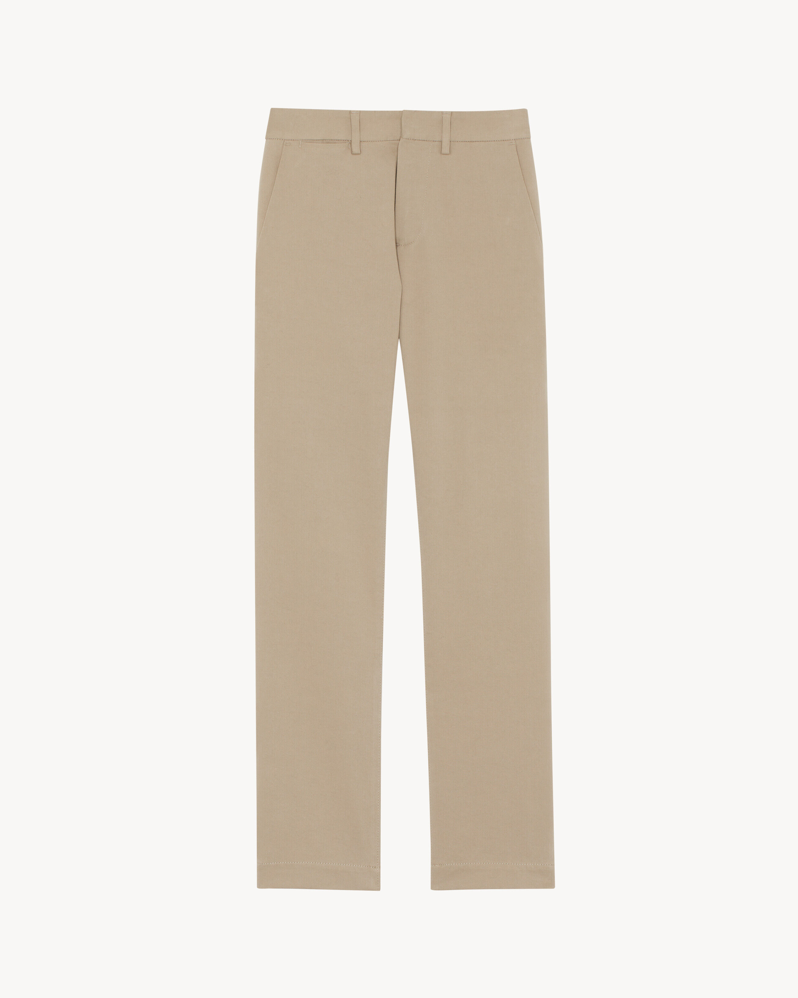 Saint Laurent Chino Pants In Stretch Cotton - Beige - Men - 40