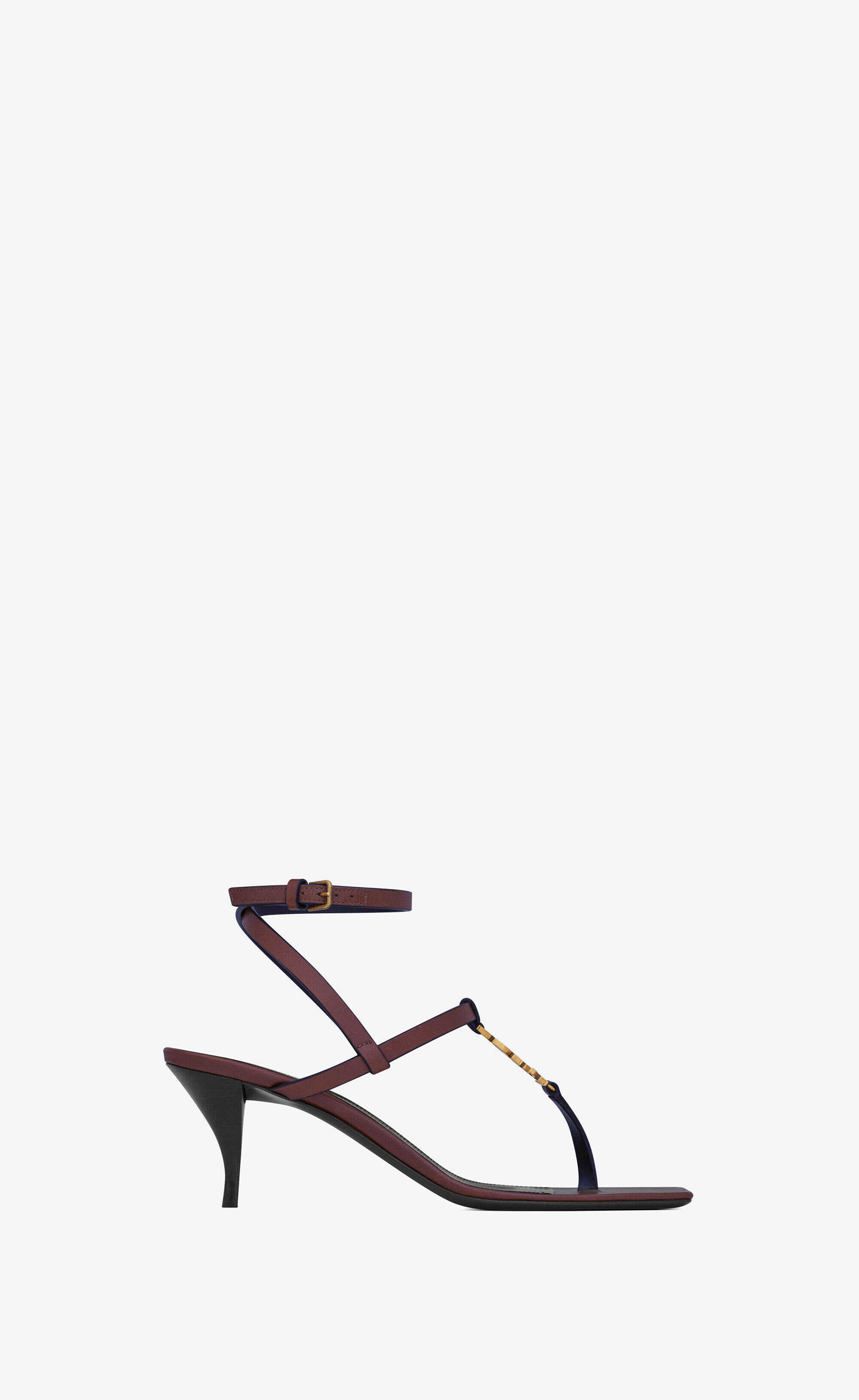 Saint Laurent Cassandra Sandals In Smooth Leather - Amber - Women - 38
