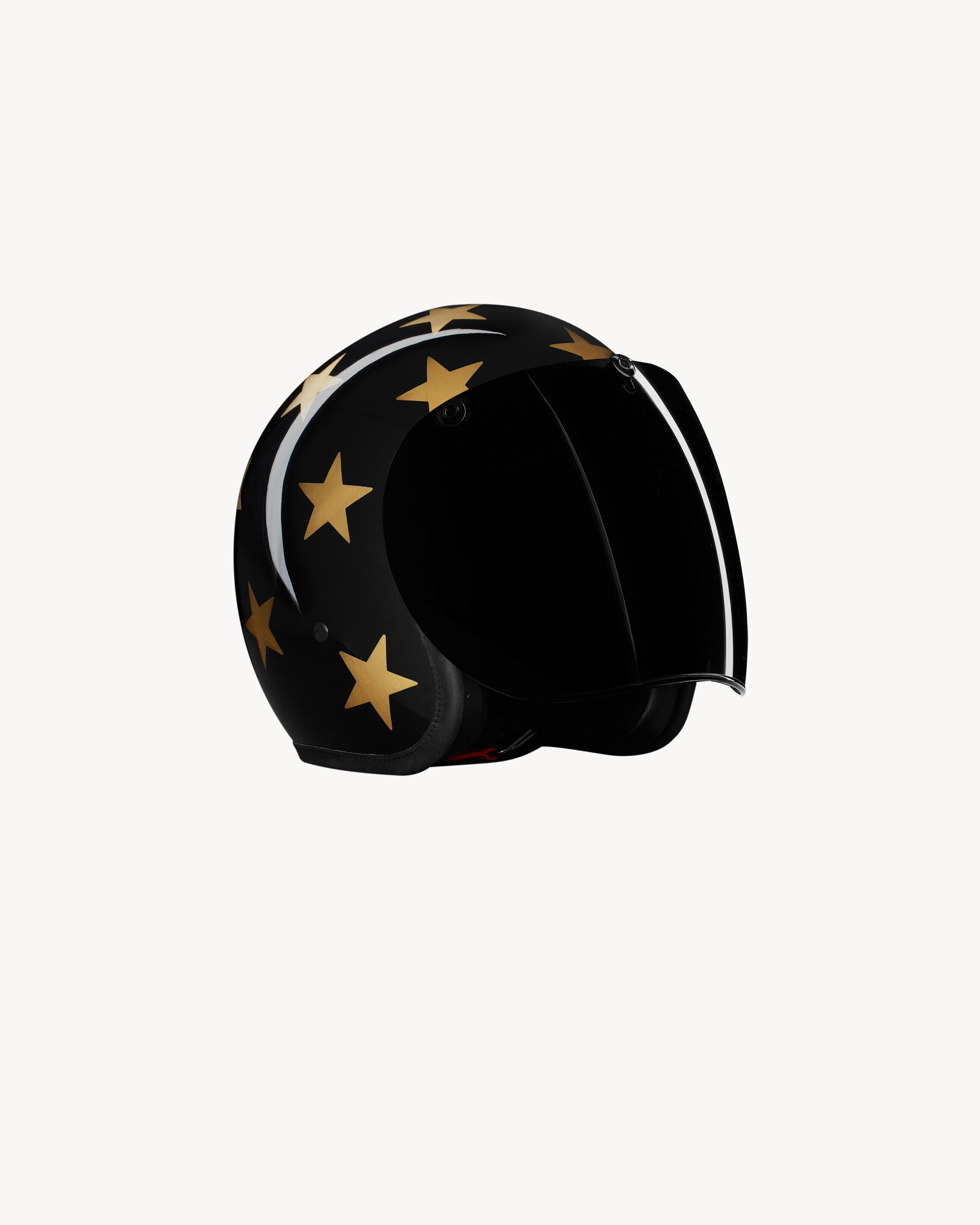 Rive Droite Star Pattern Hedon Motorcycle Helmet - Black