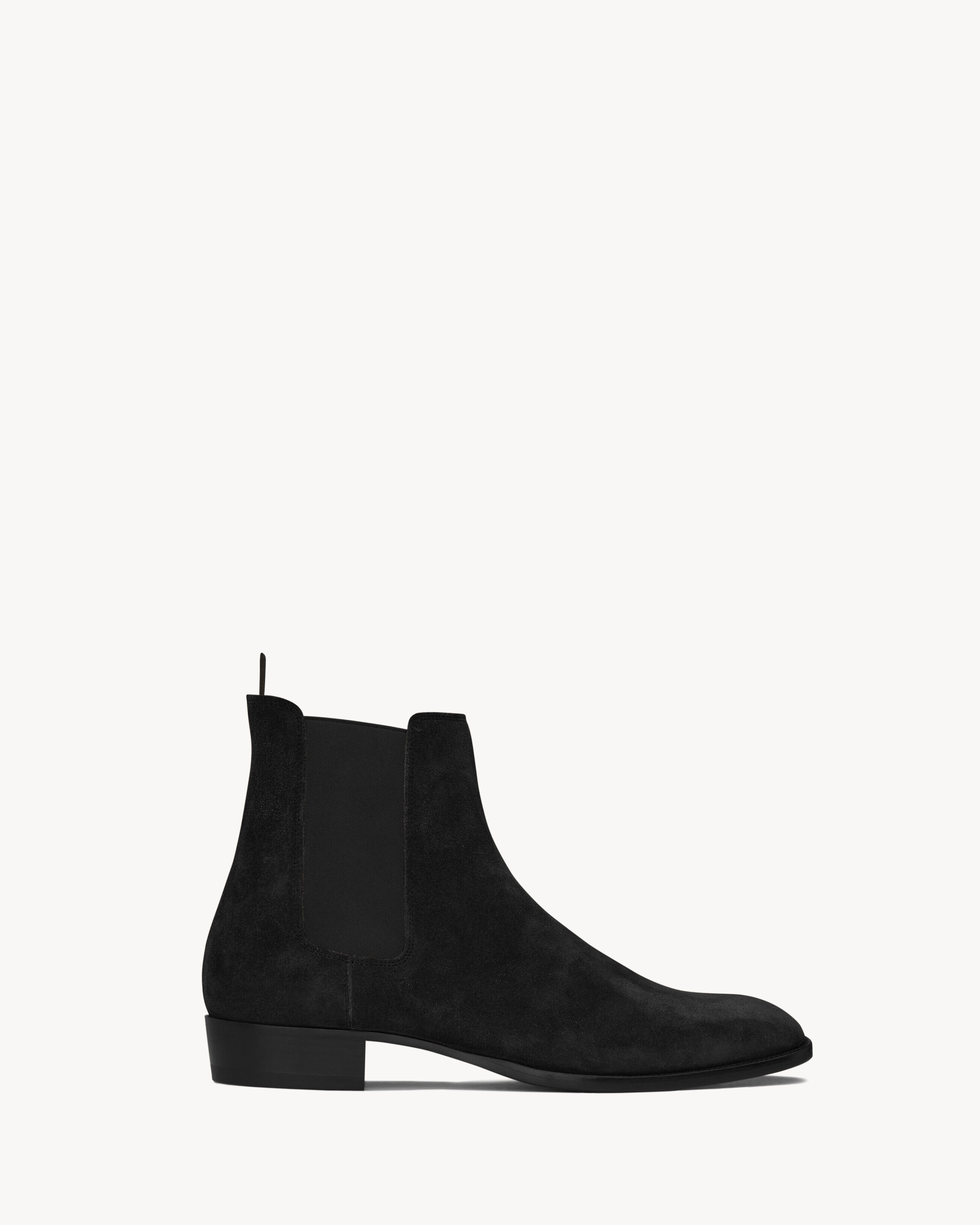 Saint Laurent Wyatt Chelsea Boots In Suede - Black - Men - 11