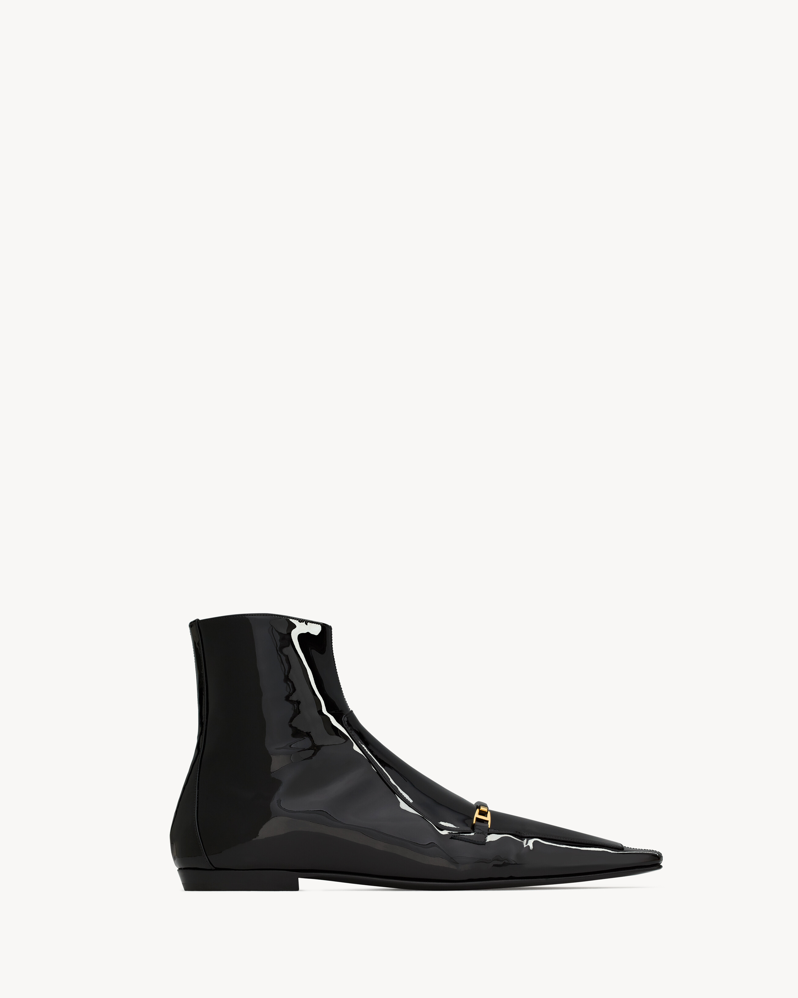 Saint Laurent Milton Boots In Patent Leather - Black - Men - 7.5