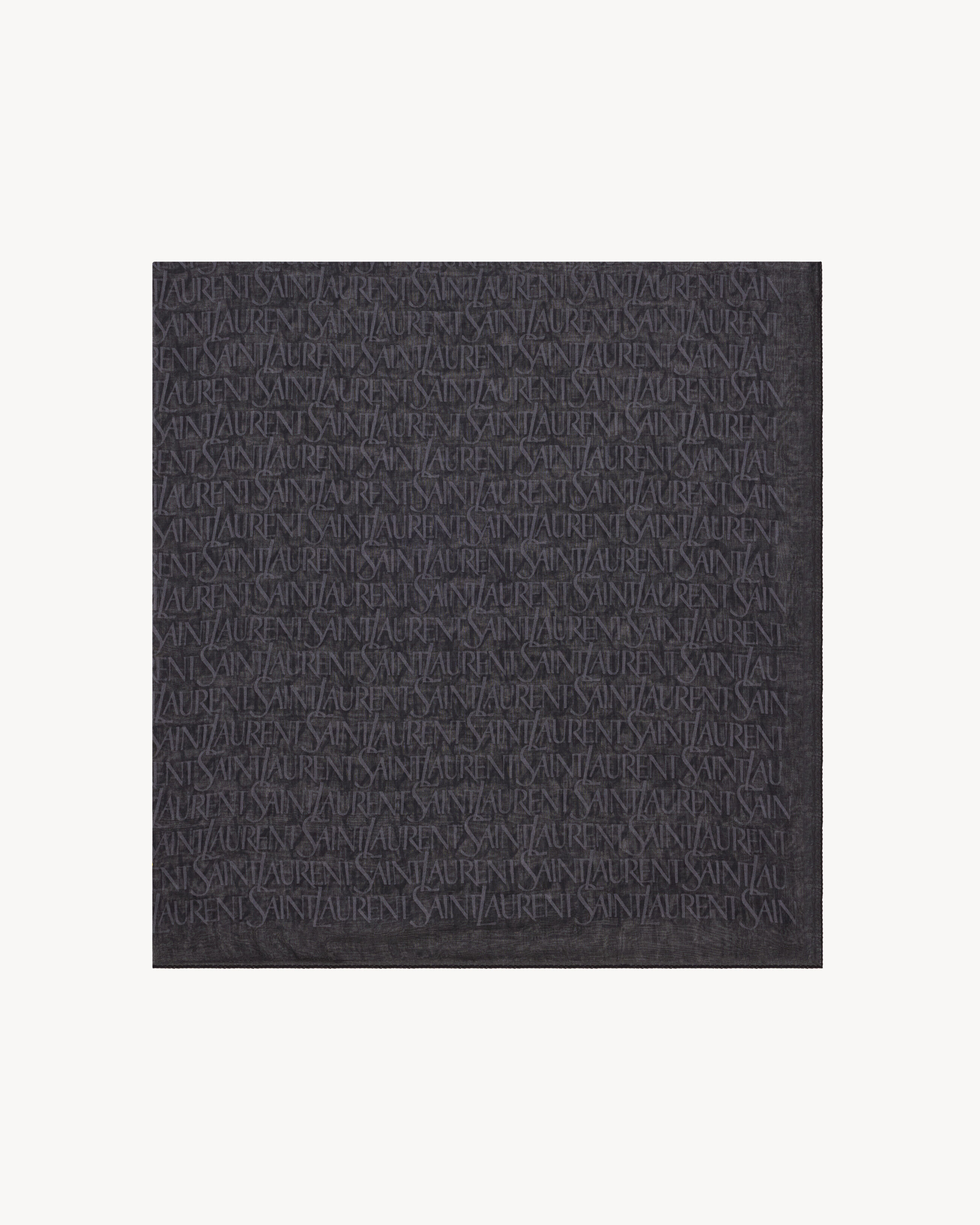 Saint Laurent Large Square Scarf In Casein Fiber And Modal - Black - Women