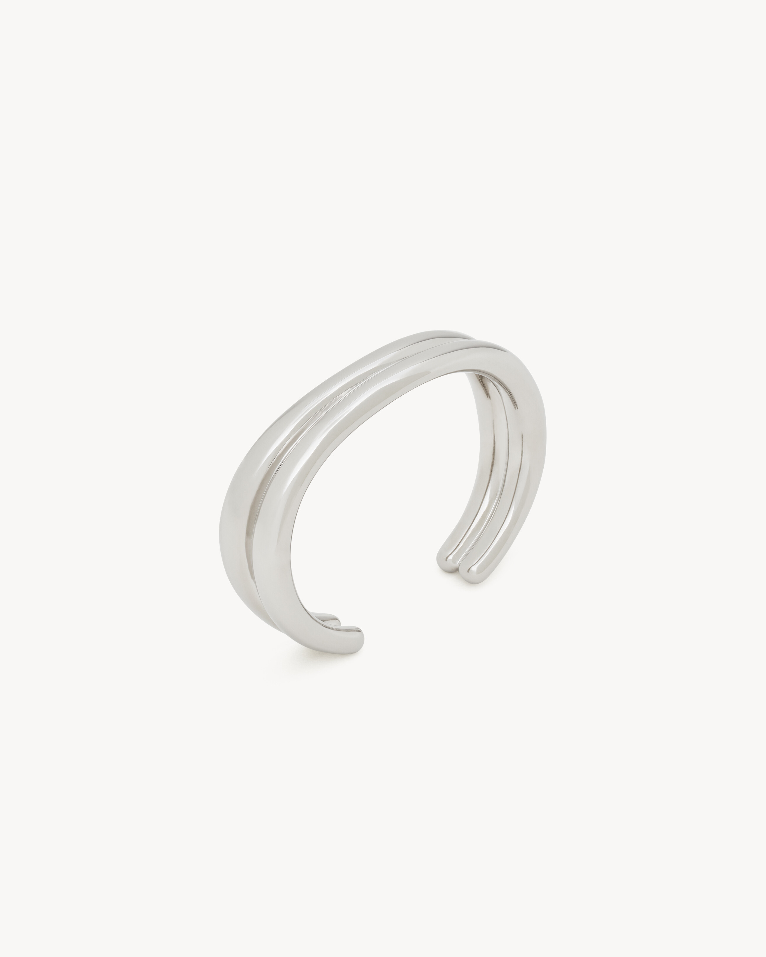 Saint Laurent Wavy Cuff In Metal - Silver - Men - M