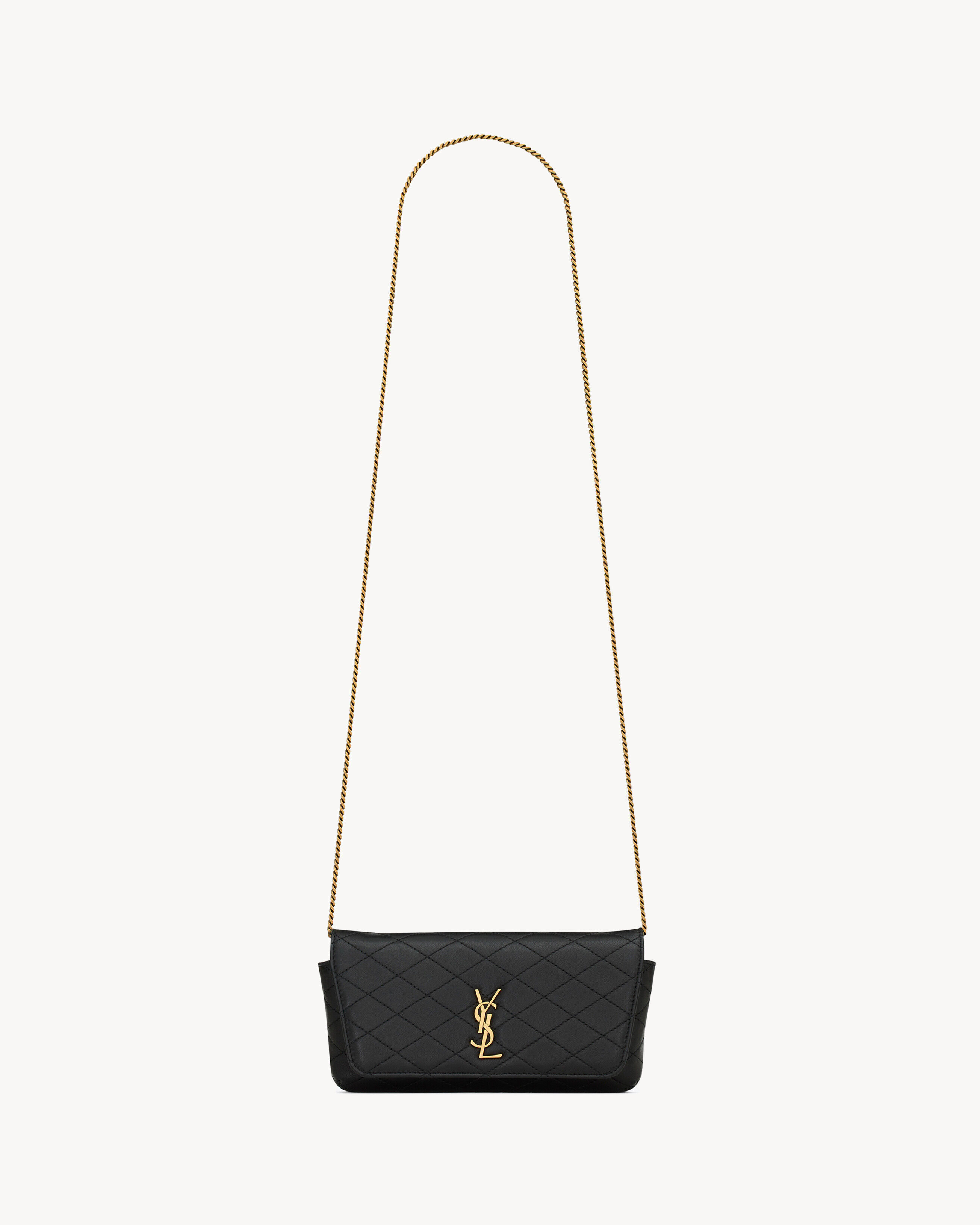 Saint Laurent Custodia Per Smartphone Gaby In Pelle Di Agnello - Nero - Donna